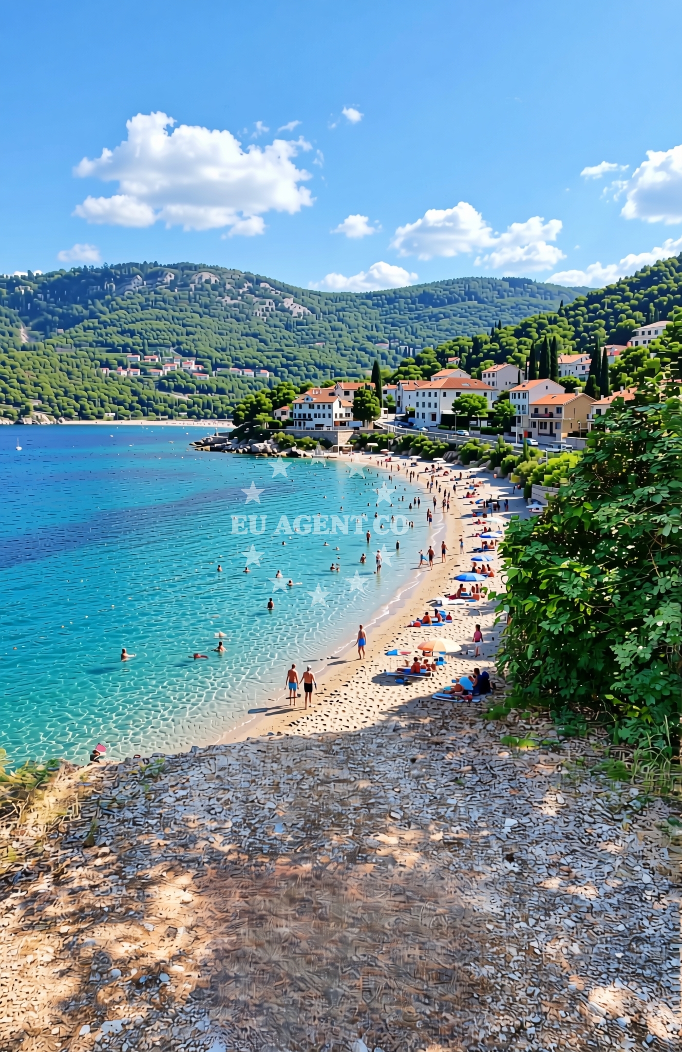 Sea and coastal view of Drenje (Raša): beaches and coves in Drenje (Raša)