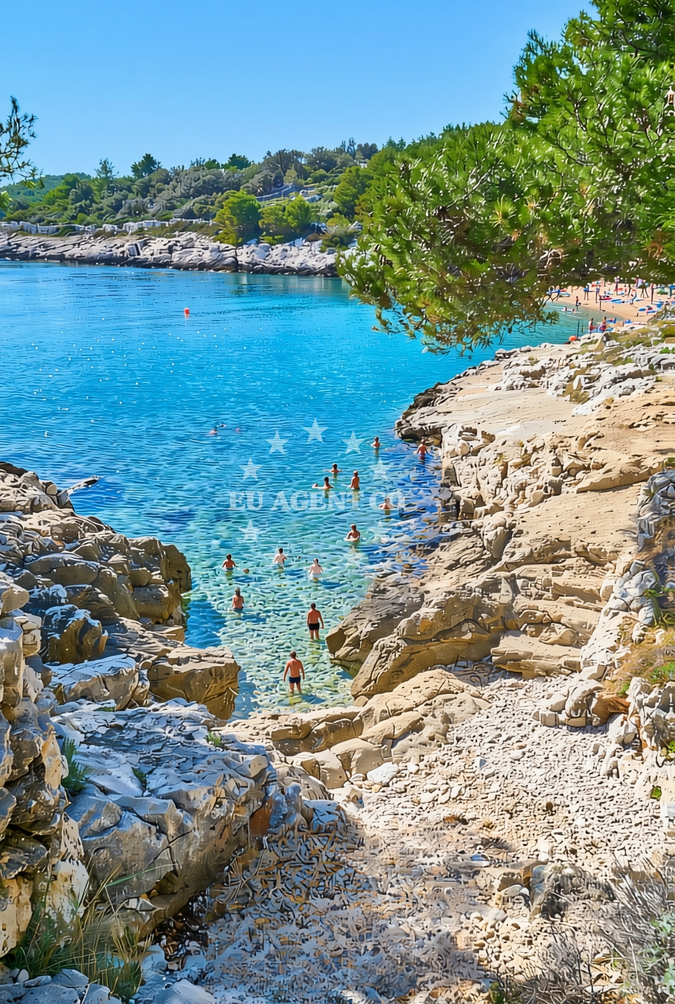 Shoreline and swimming area at Drmač istok, Zečevo Rogozničko Beach in Drmač istok