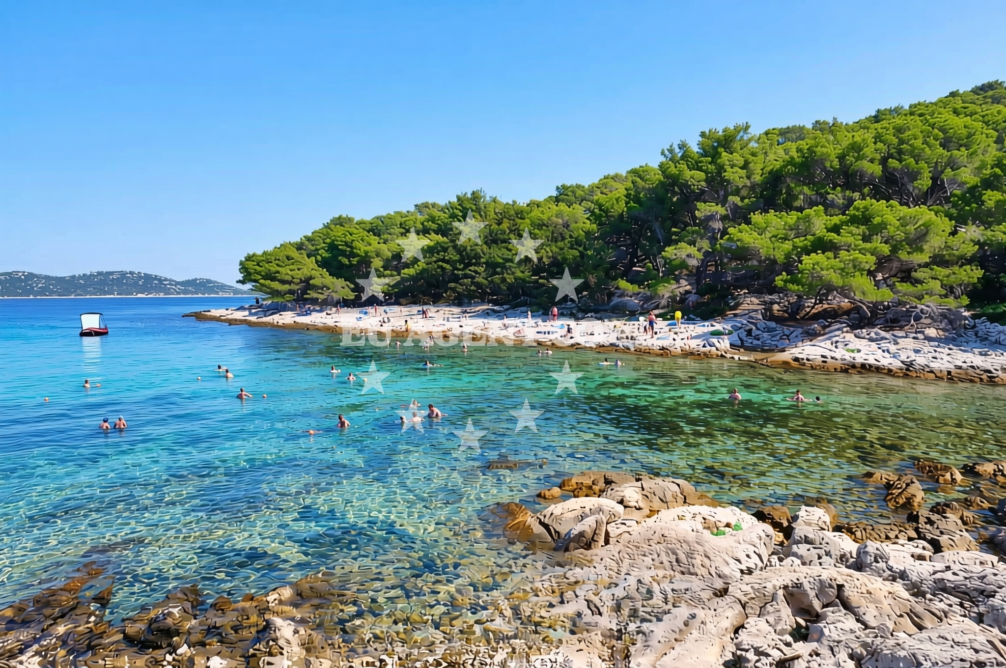 Overview of Druga dražica, Vrgada (Vrgada) Beach in Druga dražica