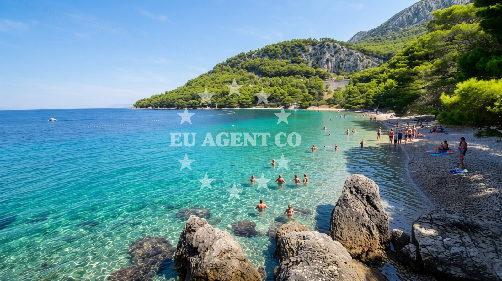 Overview of Duba beach in Franičevići 5, Živogošće