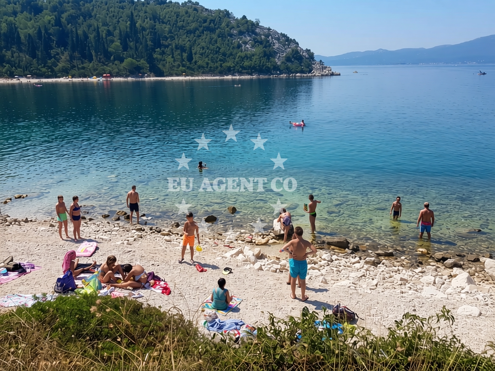 Shoreline and swimming area at Duba beach in Duba, Kremena