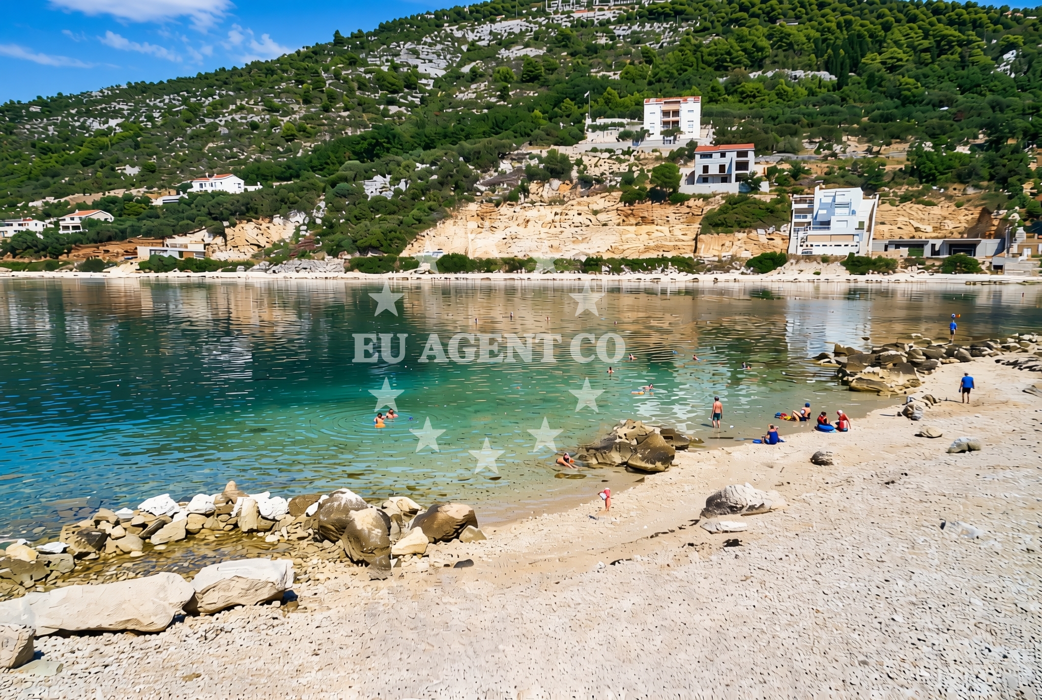 Sea and coastal view of Duba jug, Duba (Slivno) Beach in Duba jug