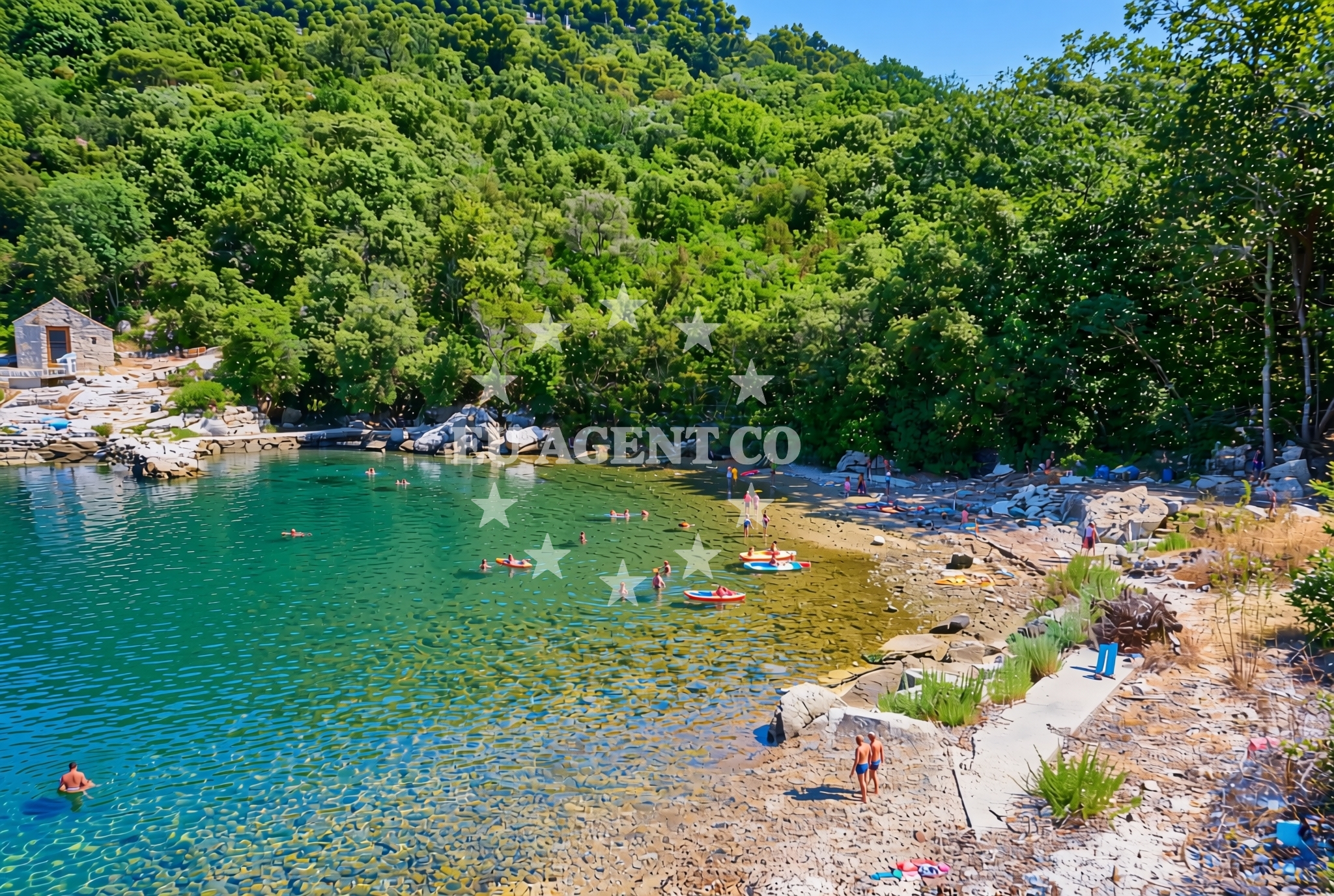Shoreline and swimming area at Duba Stonska: beaches and coves (6) in Duba Stonska