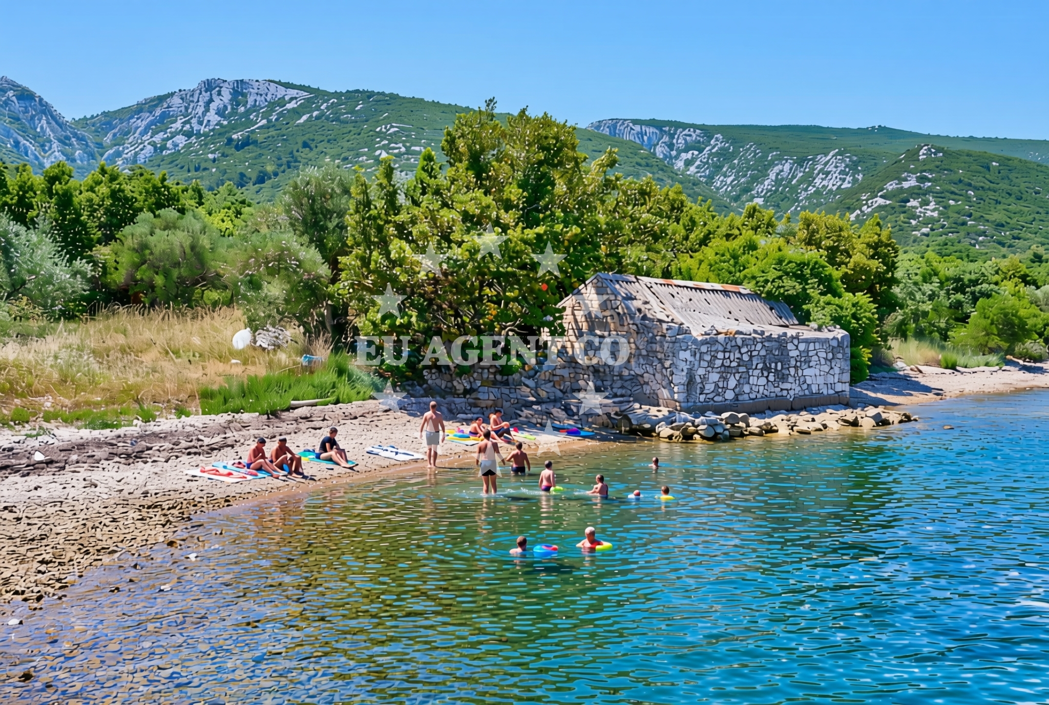 Shoreline and swimming area at Duba Stonska zapad, Duba Stonska Beach in Duba Stonska zapad