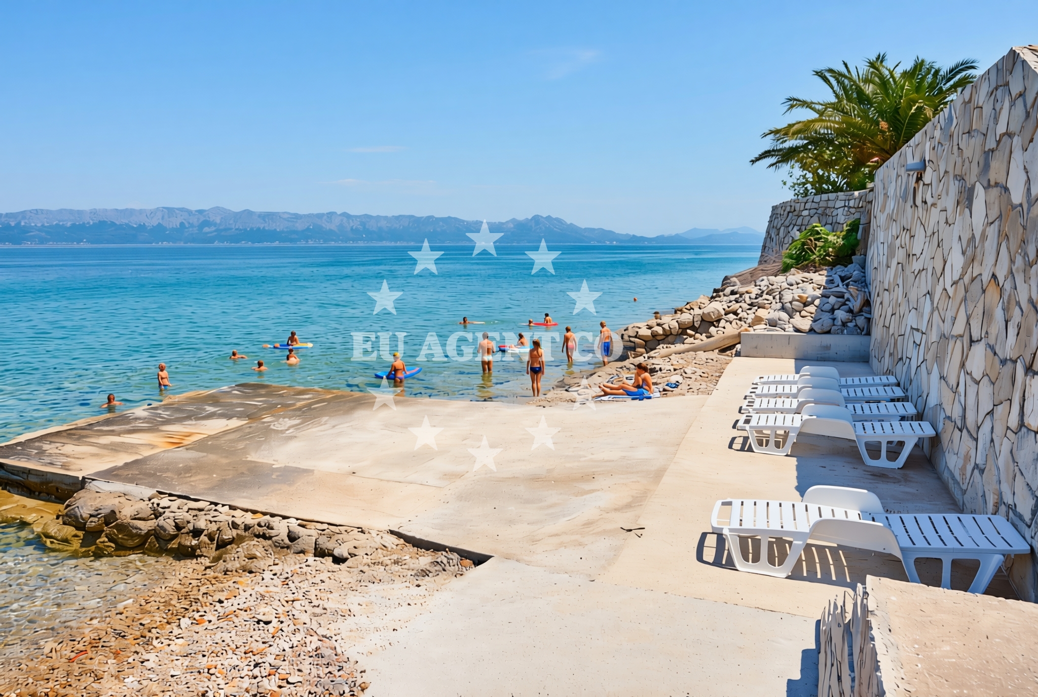 Sea and coastal view of Duba zapad, Duba Pelješka Beach in Duba zapad