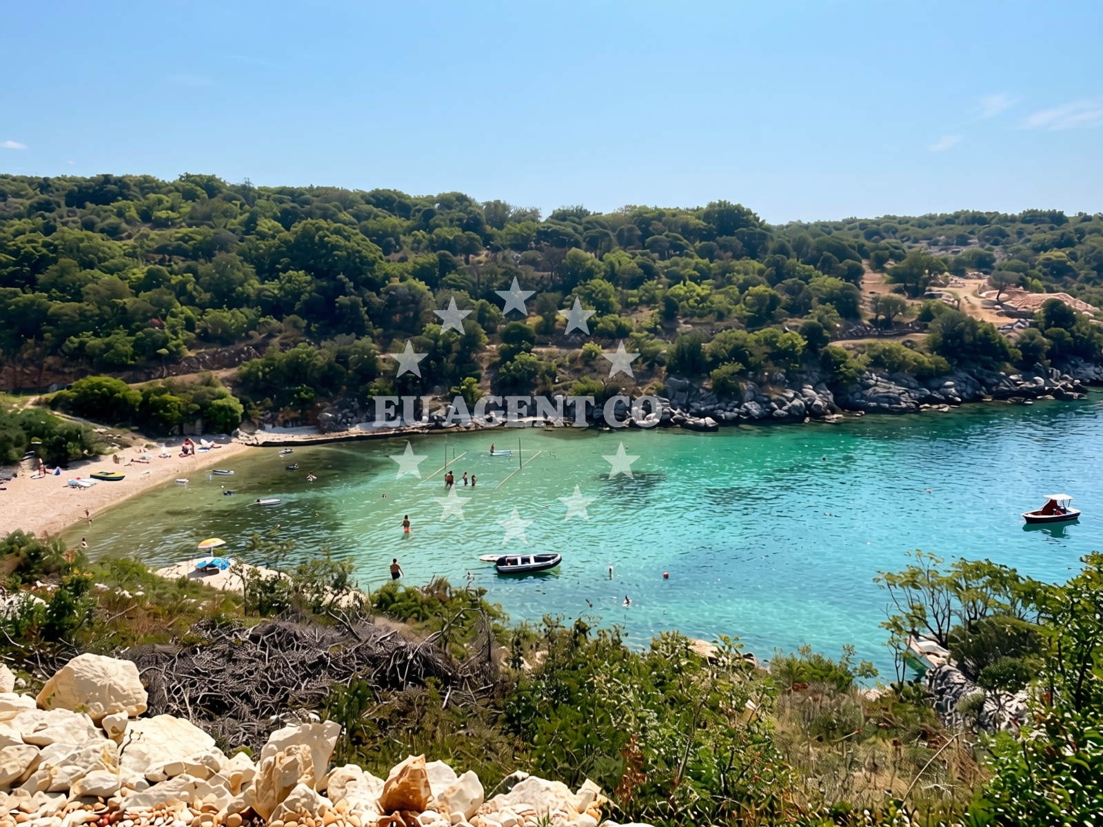 Overview of Dubac Beach in Dubac, Murve 4, Novalja