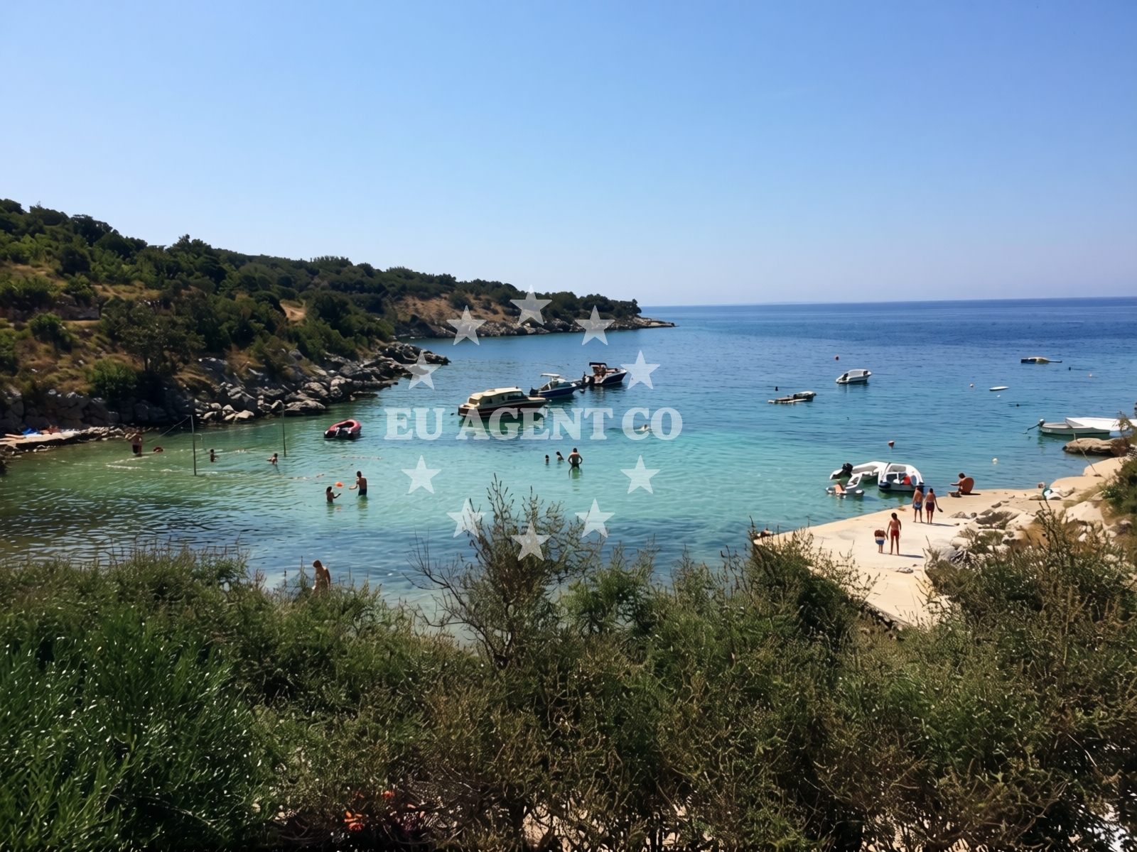 Sea and coastal view of Dubac Beach in Dubac, Murve 4, Novalja