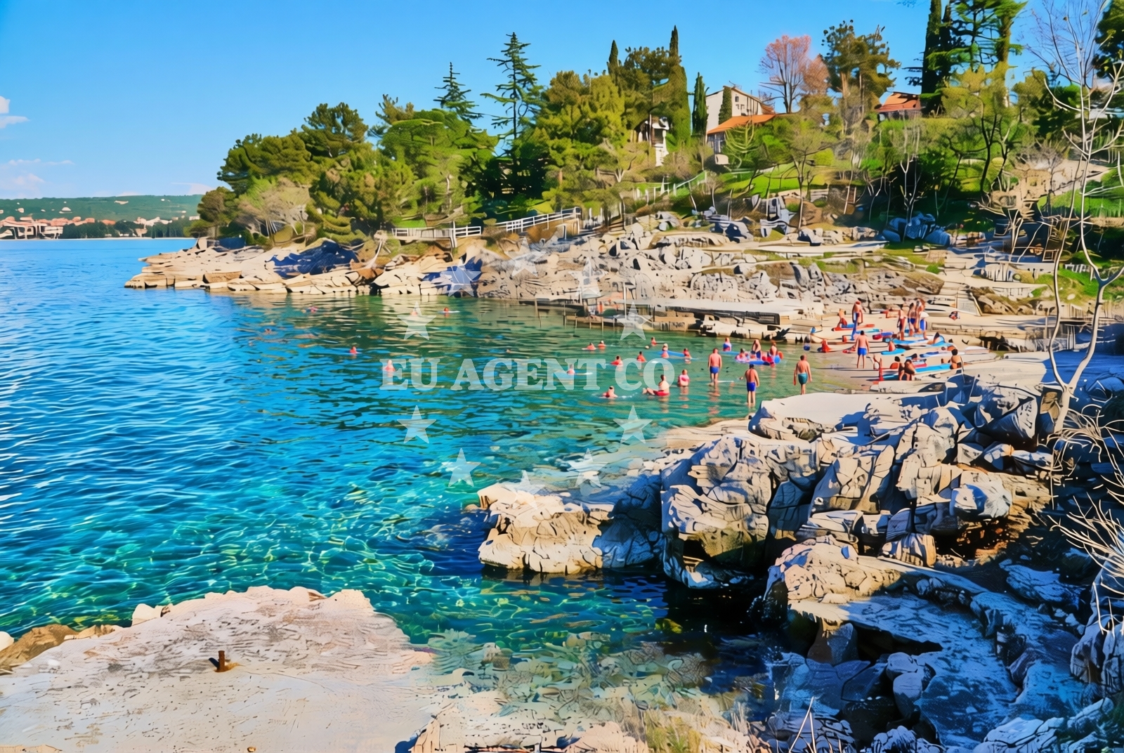Beach facilities and surroundings at Dubanjak, Vantačići (Krk) Beach in Dubanjak