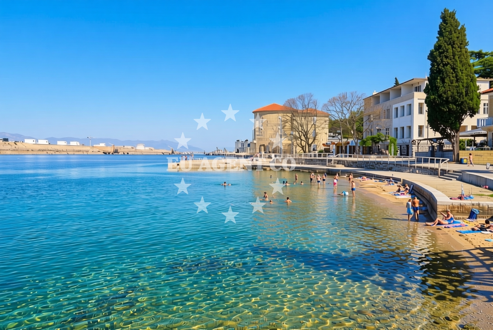 Additional view of Dubec beach in Poklončić 22, Omišalj