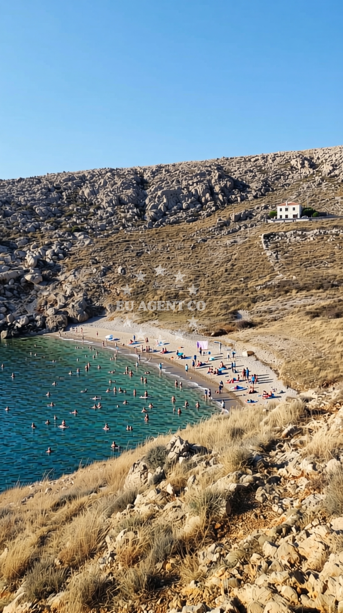 Overview of Dubna beach in Kricin 5c, Baška