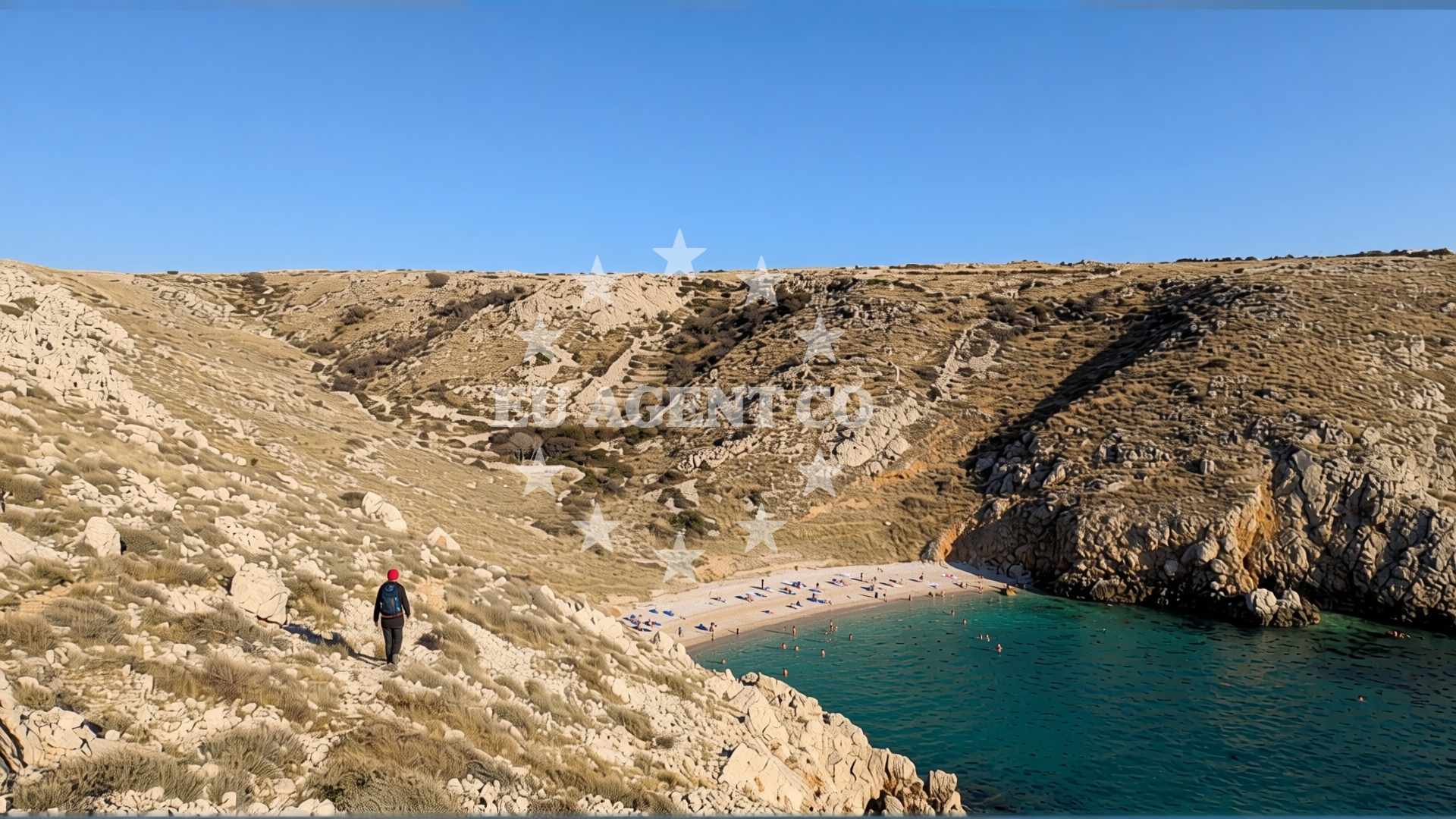 Shoreline and swimming area at Dubna beach in Kricin 5c, Baška