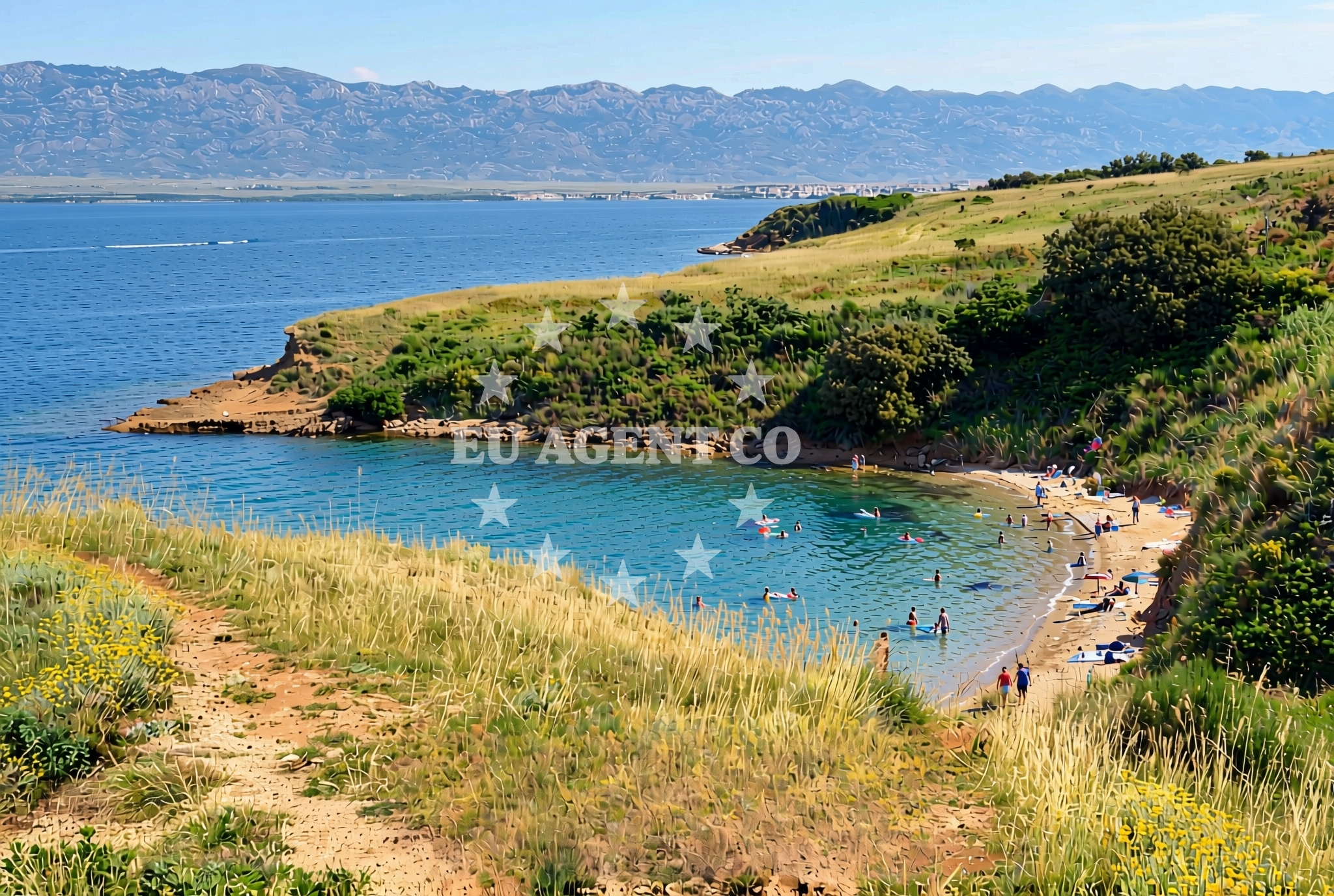 Sea and coastal view of Duboka (Gredina) istok, Vir (Vir) Beach in Duboka (Gredina) istok