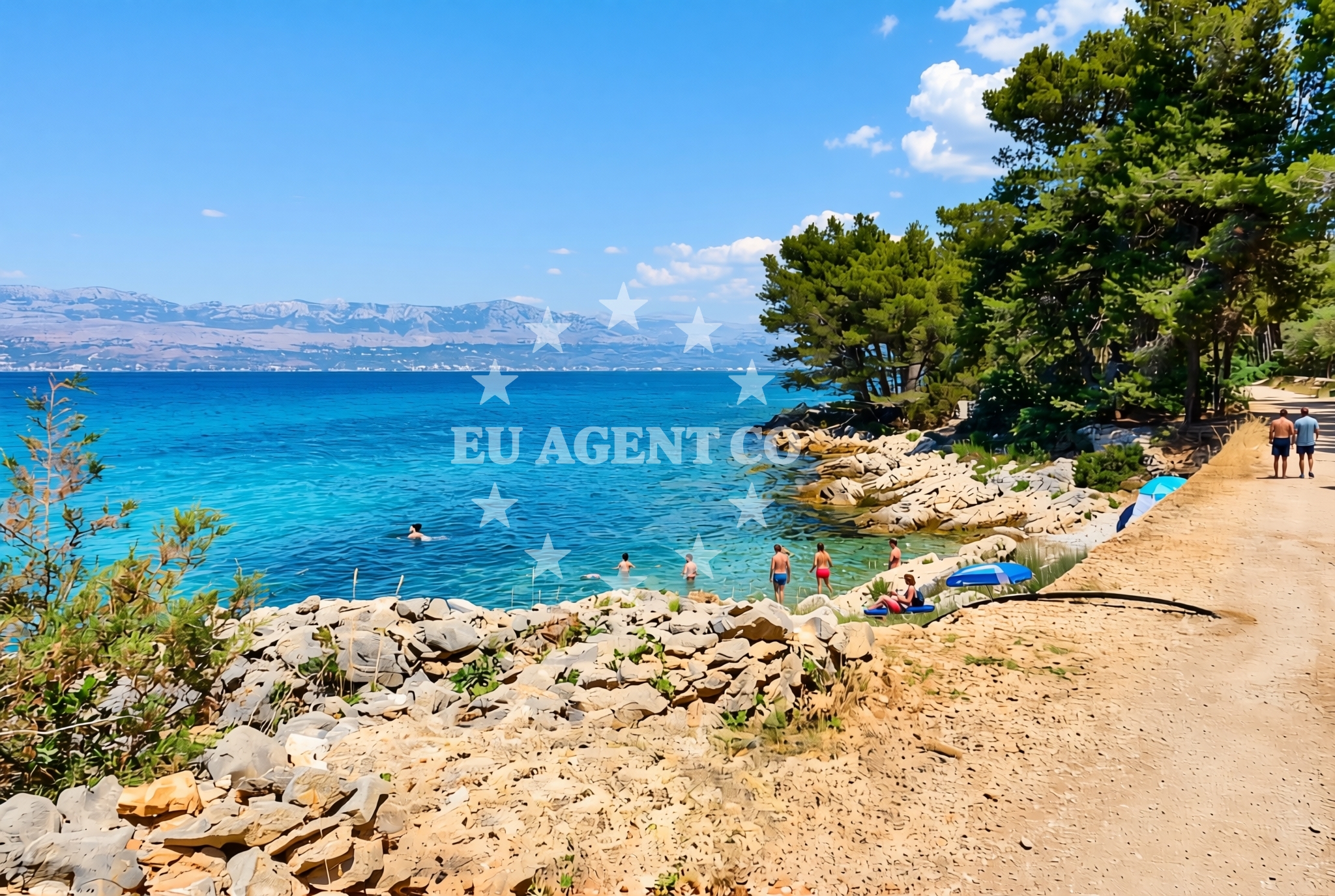 Sea and coastal view of Duboka, Sutivan (Brač) Beach in Duboka