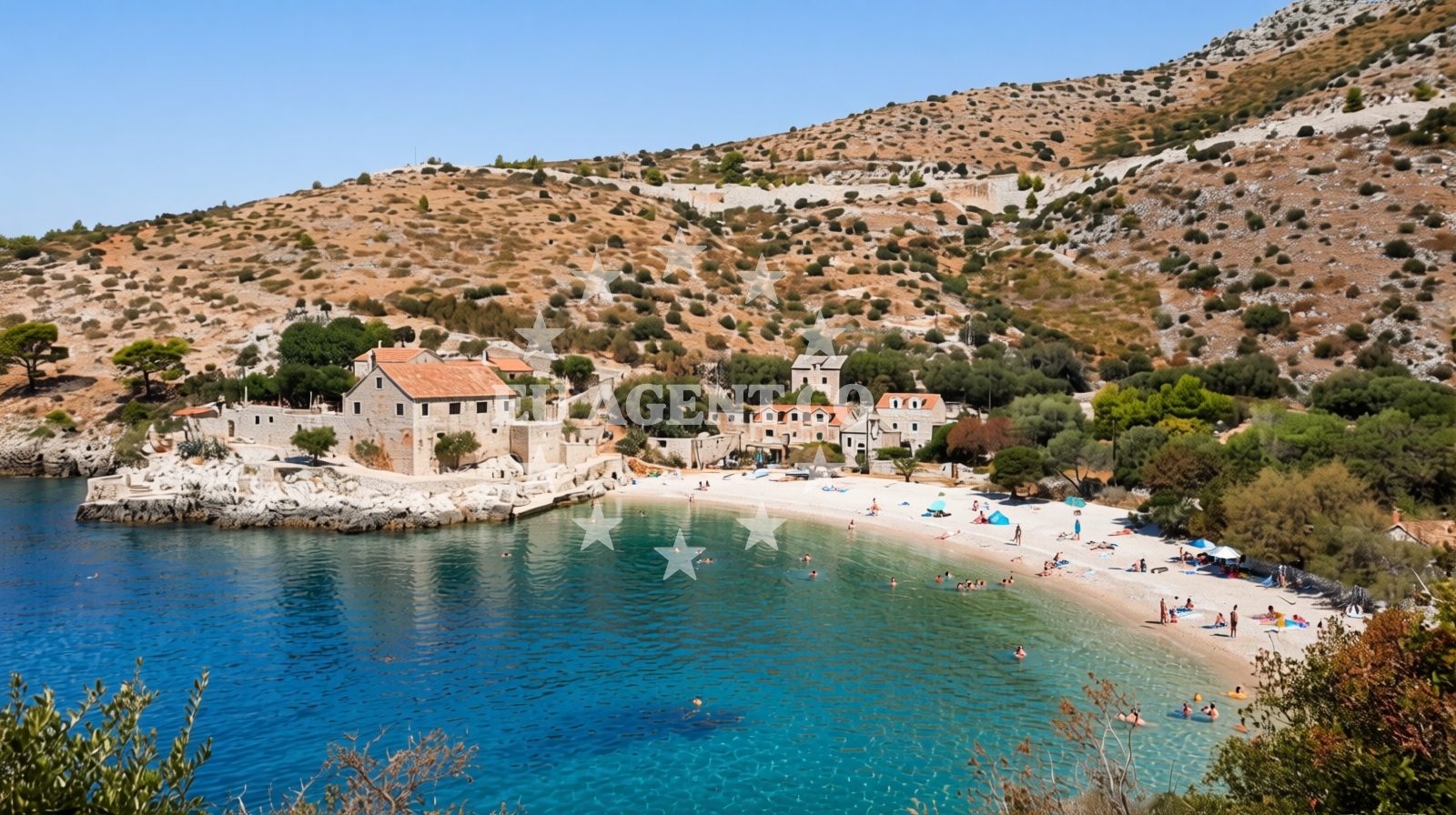 Sea and coastal view of Dubovica beach in Velo Grablje 32 A, Hvar