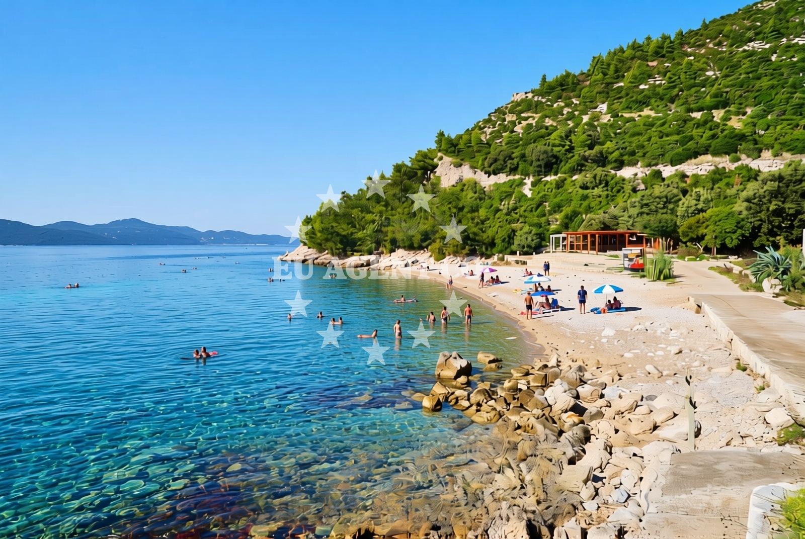 Overview of Dubravica (Dubrovnik): beaches and coves (1) in Dubravica (Dubrovnik)