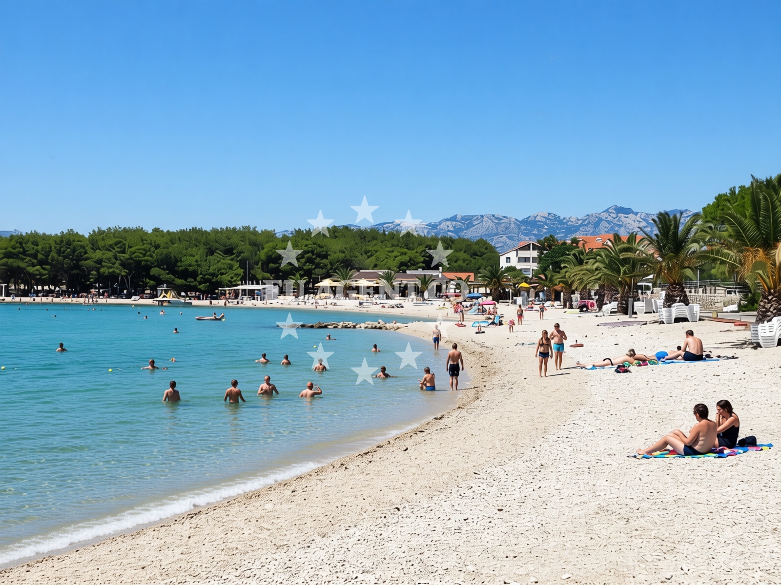 Overview of Dubrovnik beach