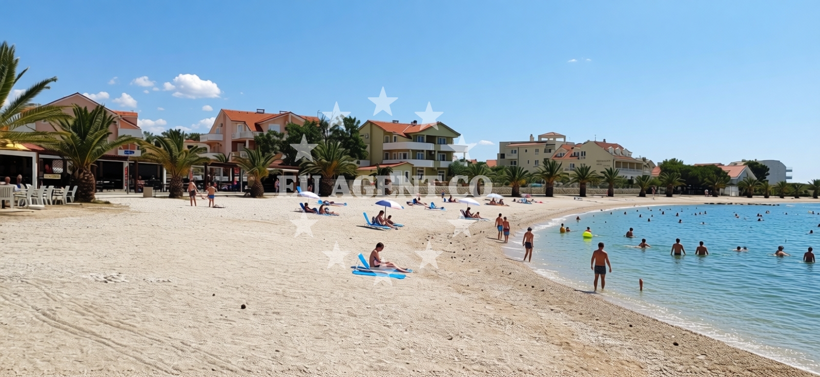 Shoreline and swimming area at Dubrovnik beach