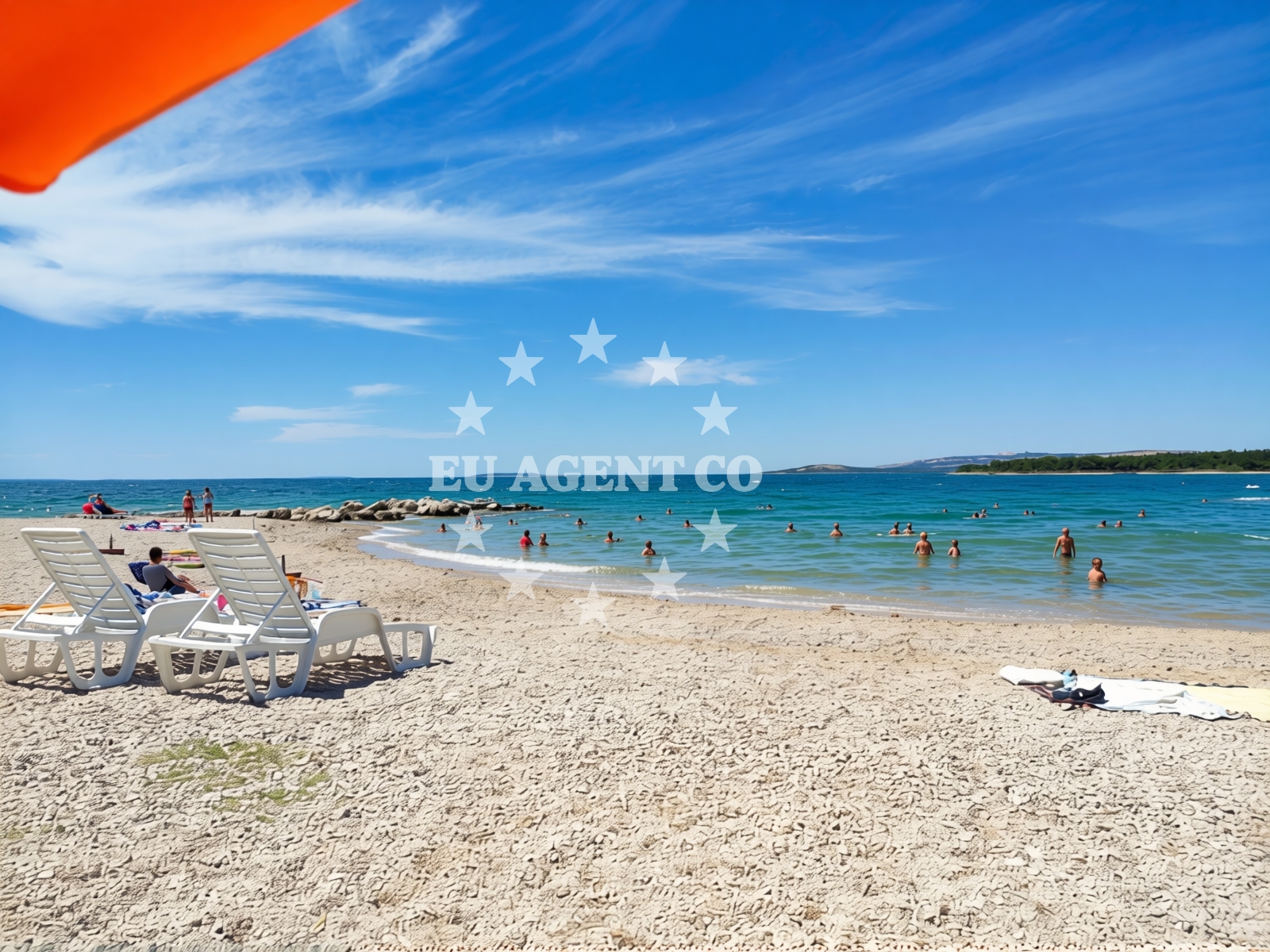 Sea and coastal view of Dubrovnik beach