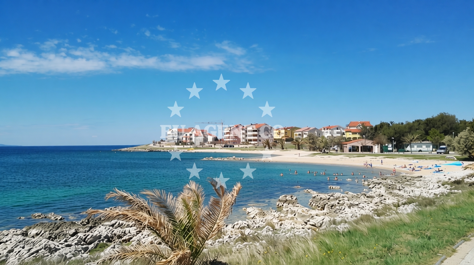 Sea and coastal view of Dubrovnik small beach