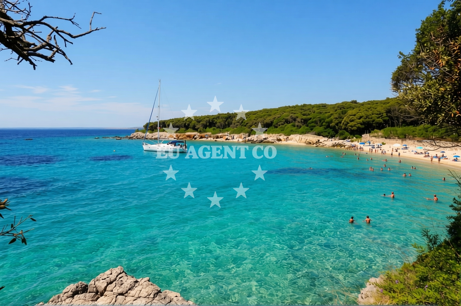 Shoreline and swimming area at Dudici beach in Gager 239A, Jakišnica