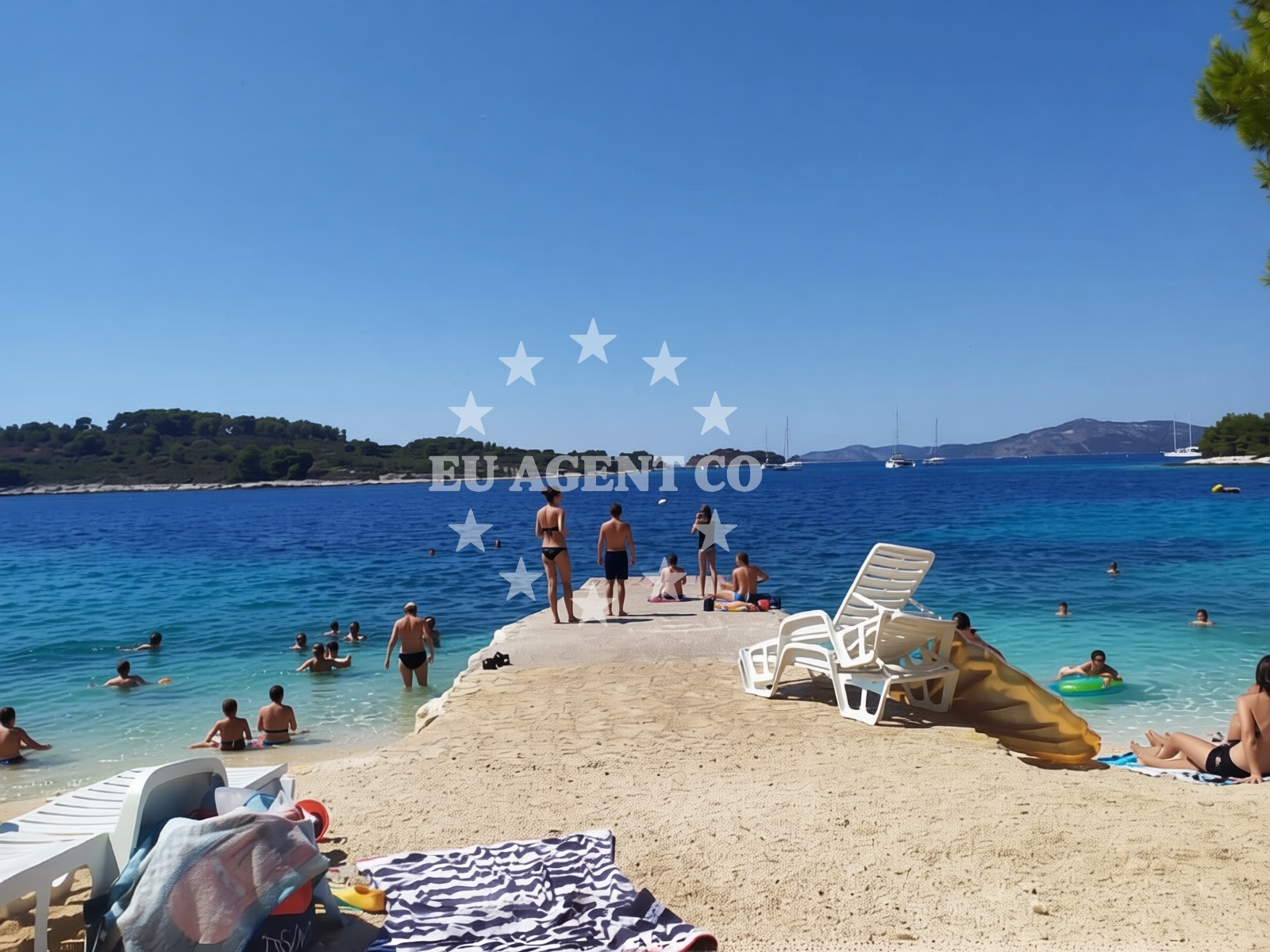 Additional view of Duga beach in Uvala Duga, Okrug Gornji