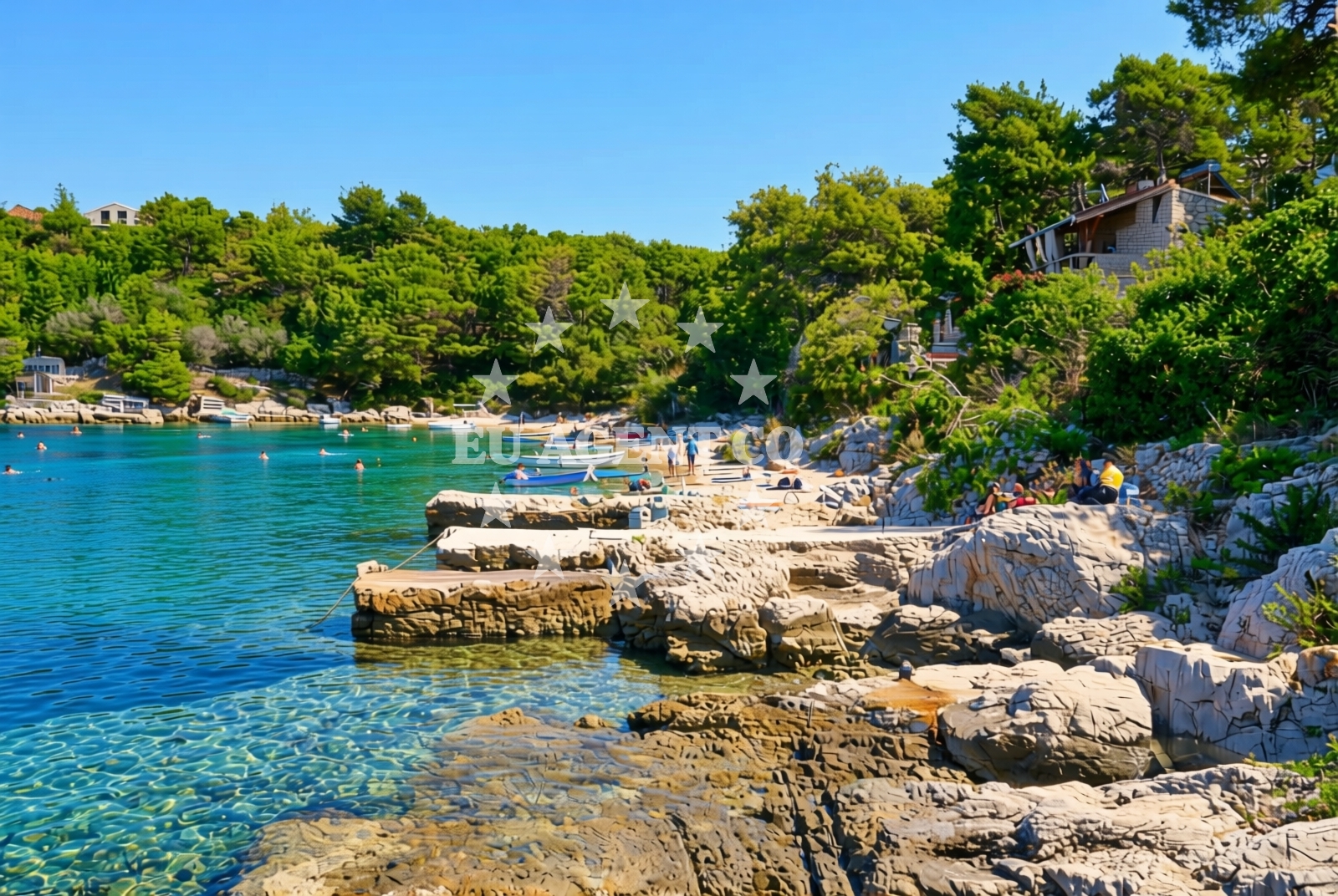 Additional view of Duga beach in Uvala Duga, Okrug Gornji
