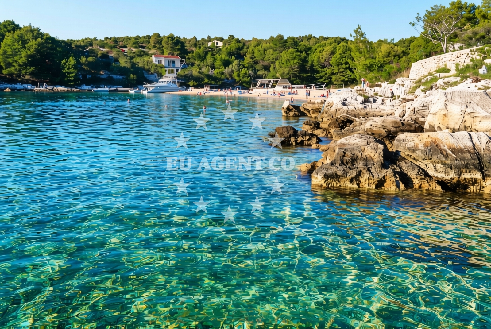 Additional view of Duga beach in Uvala Duga, Okrug Gornji