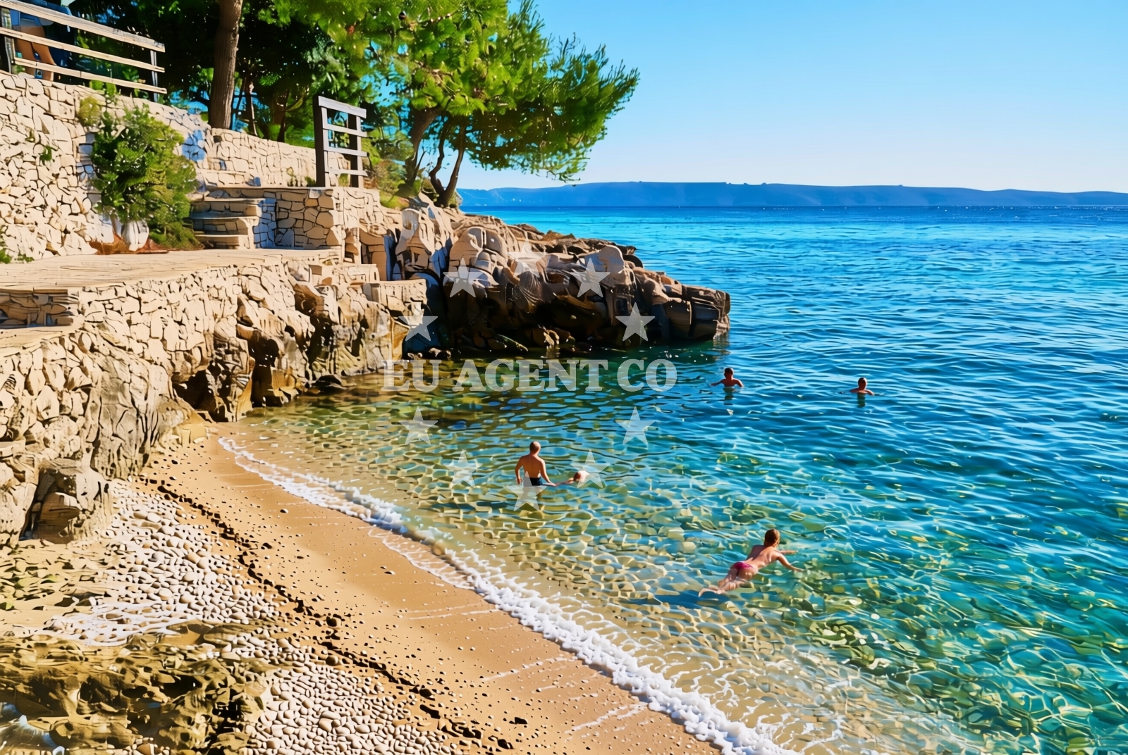 Additional view of Duga beach in Uvala Duga, Okrug Gornji
