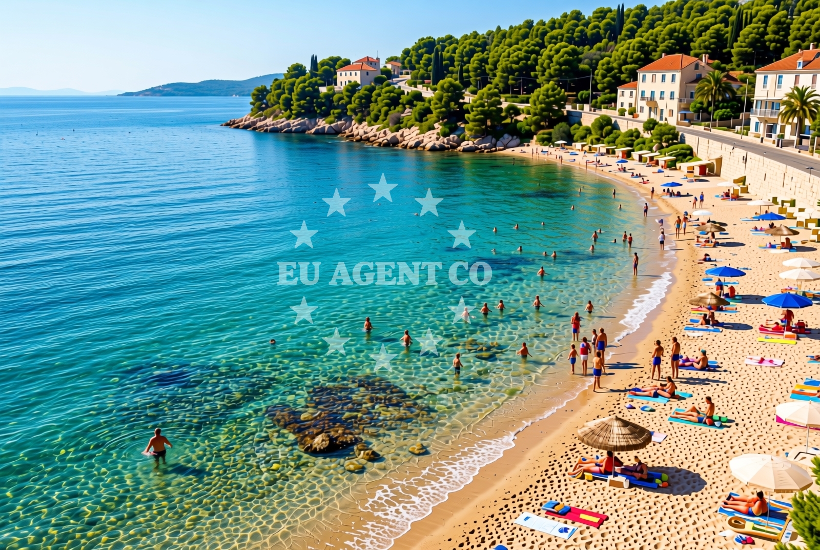 Additional view of Duga beach in Uvala Duga, Okrug Gornji