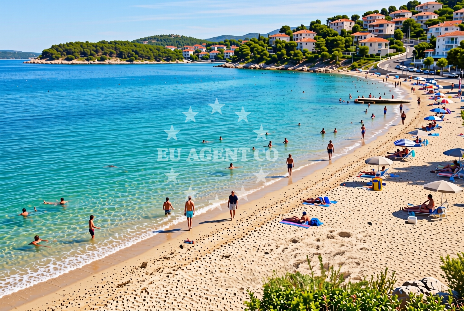 Additional view of Duga beach in Uvala Duga, Okrug Gornji