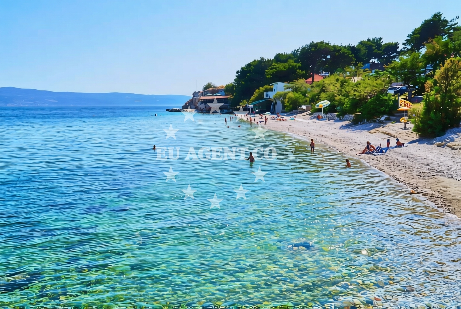 Shoreline and swimming area at Dugi Rat: beaches and coves (5) in Dugi Rat