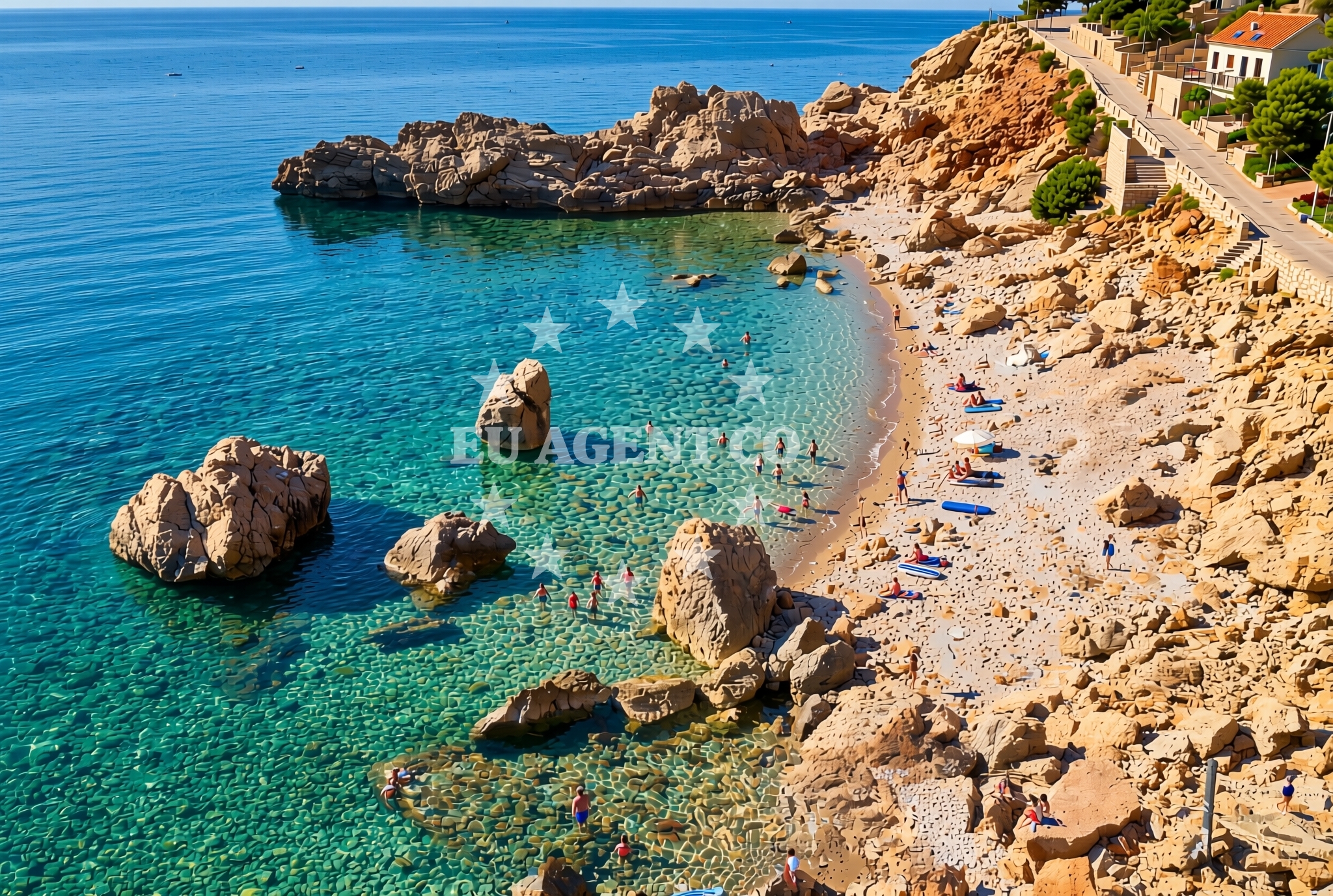 Beach facilities and surroundings at Dugno sredina, Povile Beach in Dugno sredina