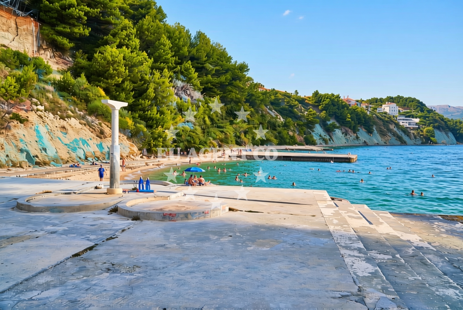 Shoreline and swimming area at Duilovo istok, Split Beach in Duilovo istok
