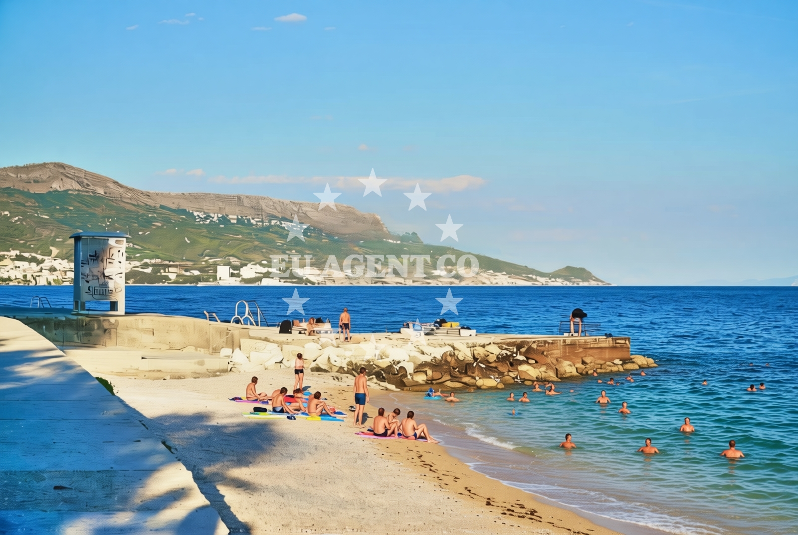 Sea and coastal view of Duilovo zapad, Split Beach in Duilovo zapad