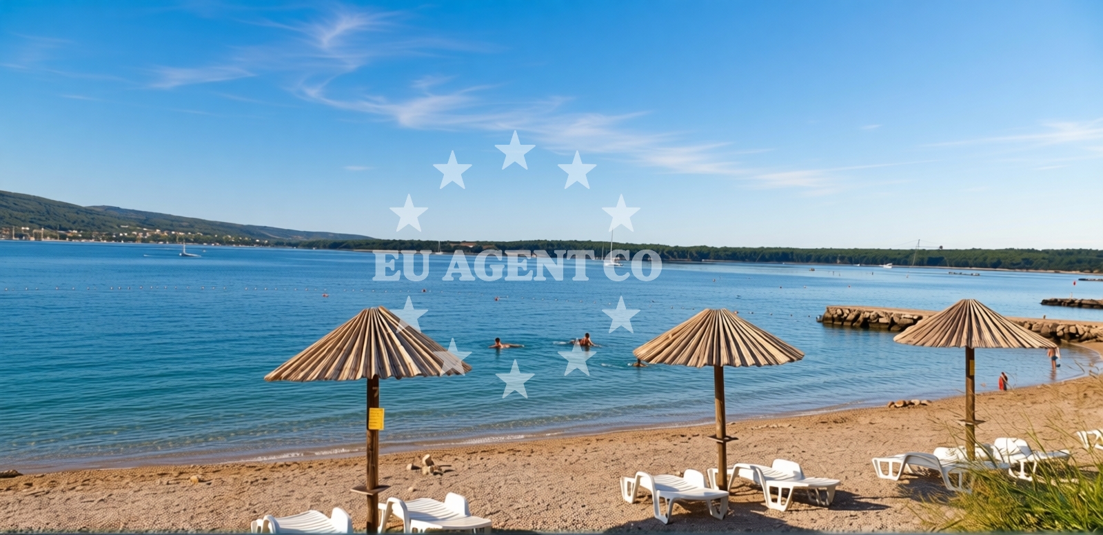 Sea and coastal view of Dunat beach in Placa 16 Kornić, Placa 16, Kornić