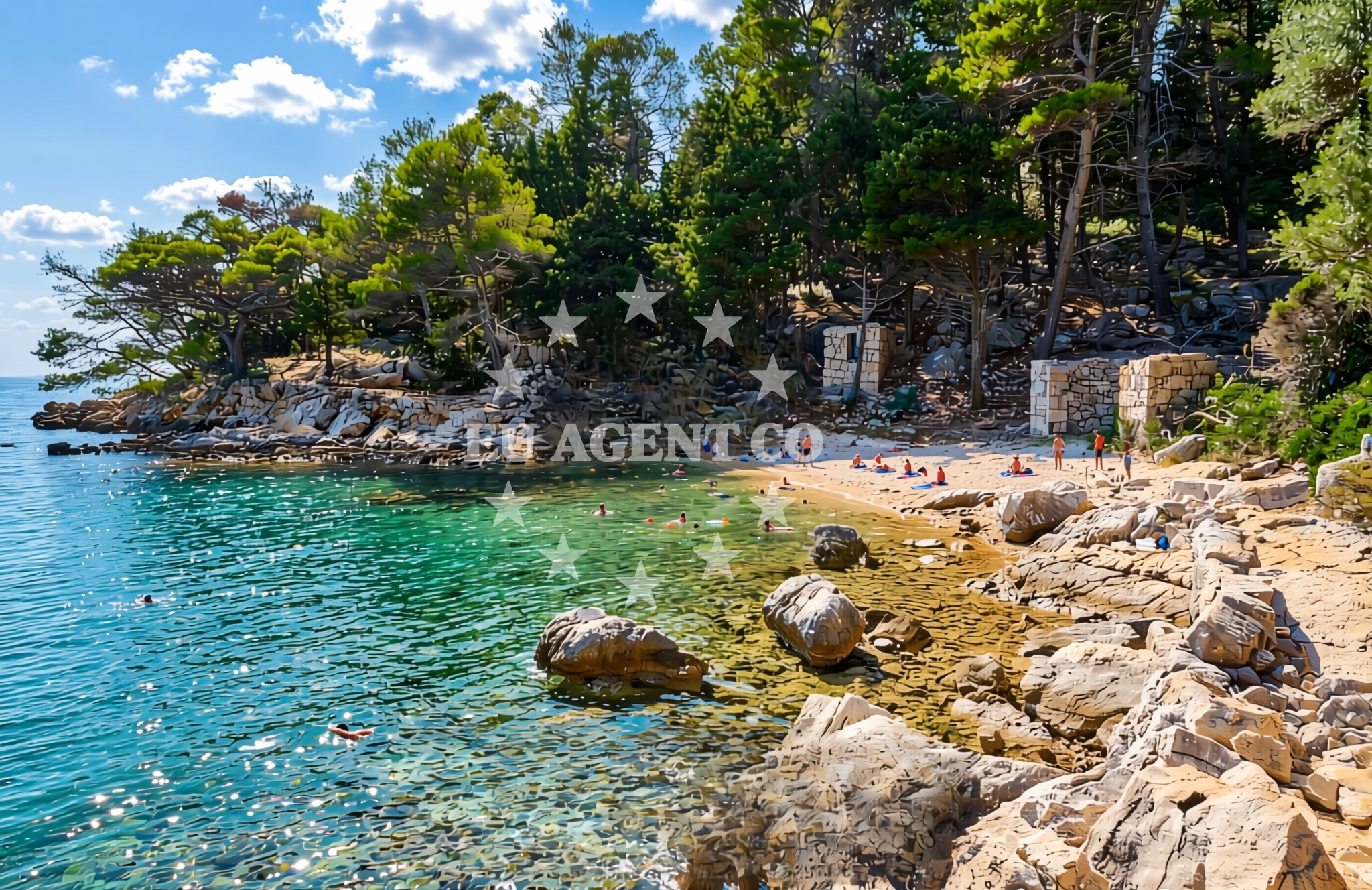 Additional view of Dundo beach in Kampor 99, Rab