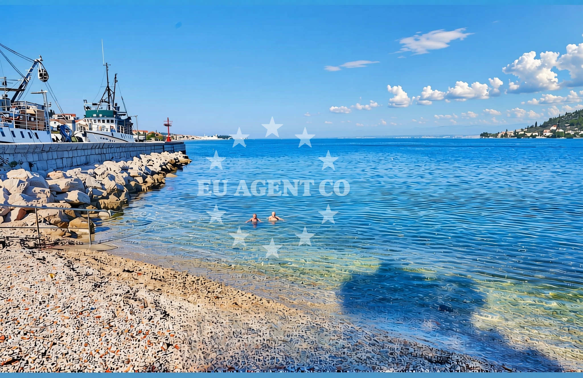 Overview of Dundov, Kali (Ugljan) Beach in Dundov