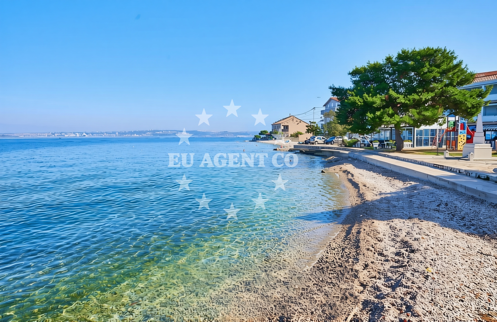Shoreline and swimming area at Dundov, Kali (Ugljan) Beach in Dundov