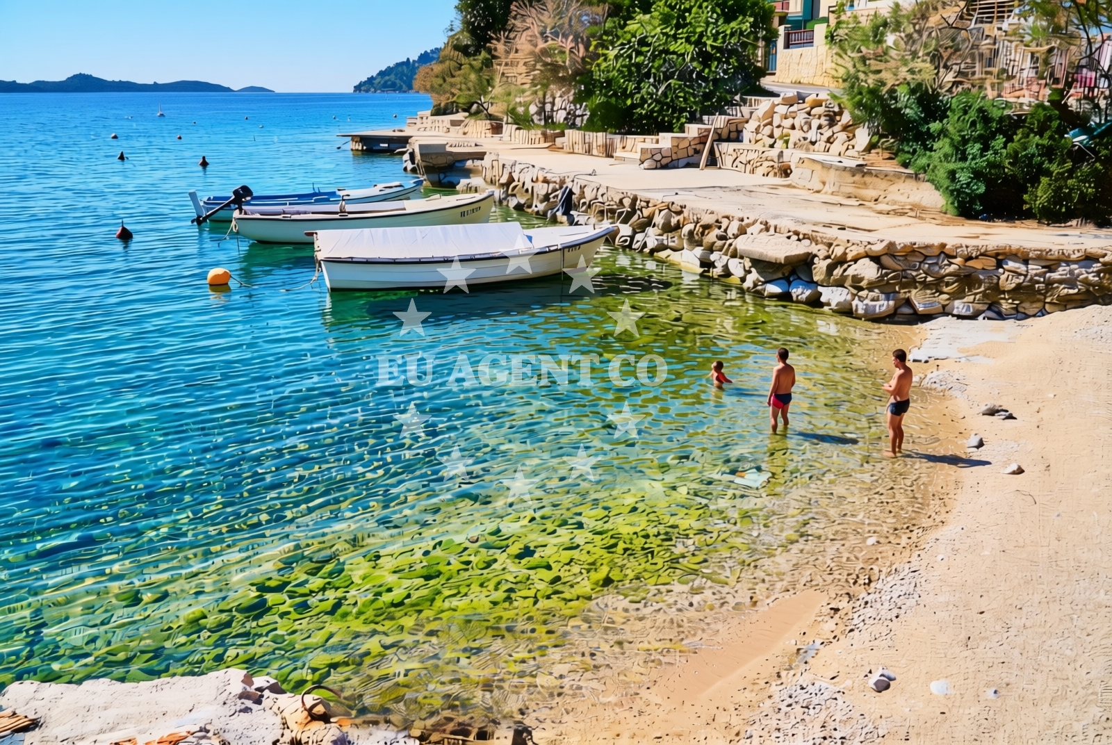 Sea and coastal view of Dvornica beach in Uvala Luka 47, Rogoznica