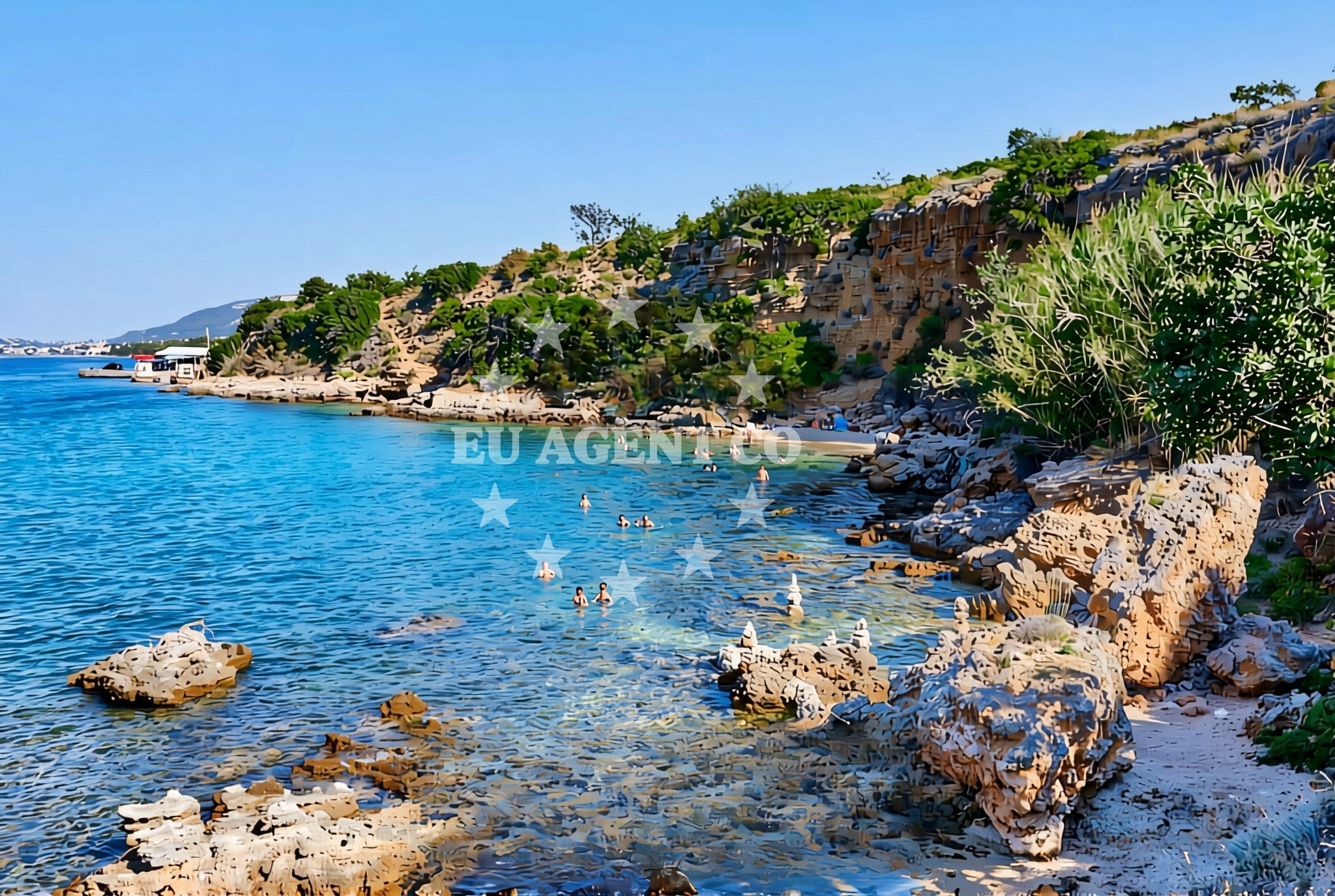 Additional view of Edvina beach in 574 Barbat, Rab
