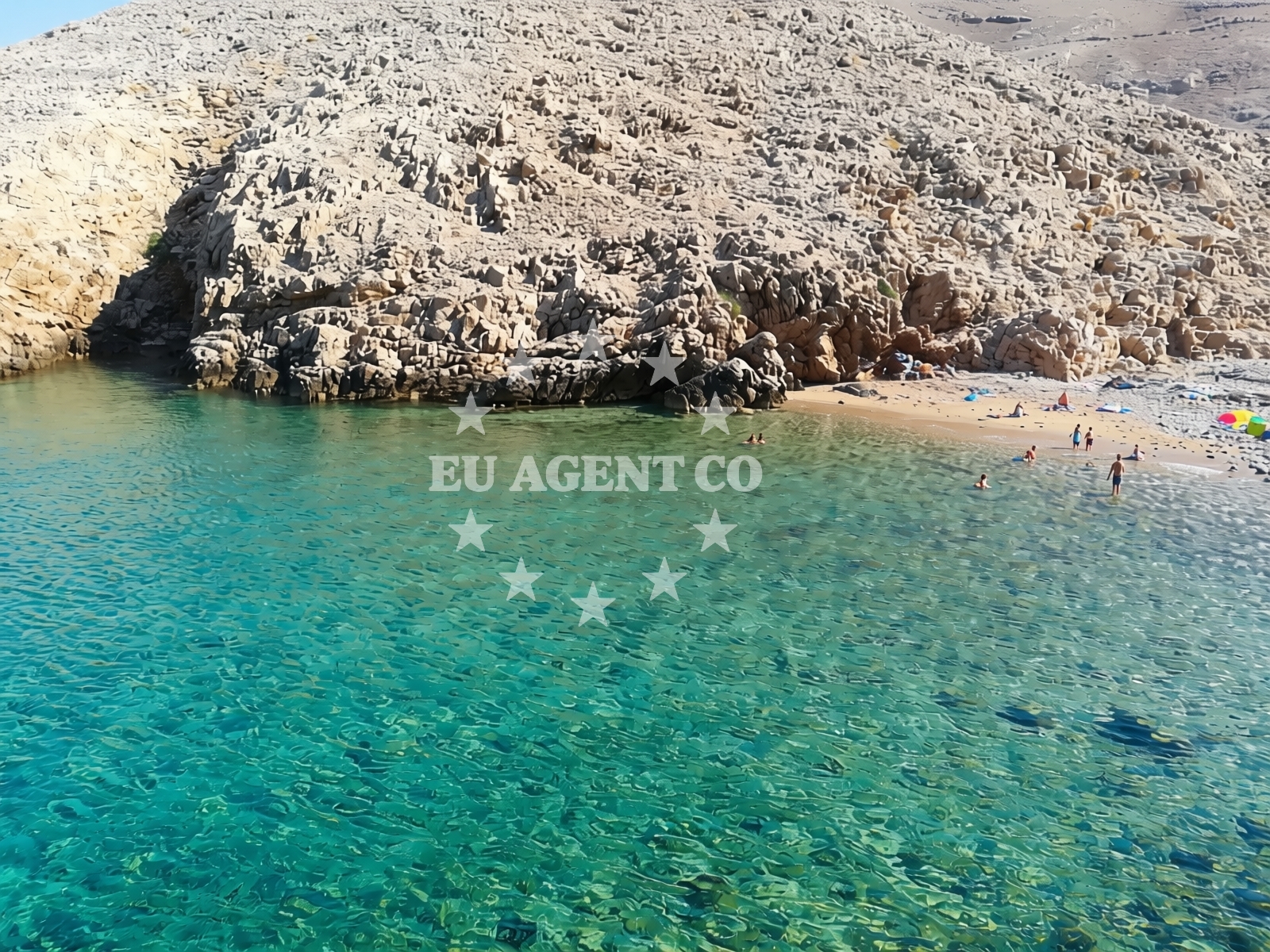Sea and coastal view of Eldugott beach in Šibenska 23, Pag