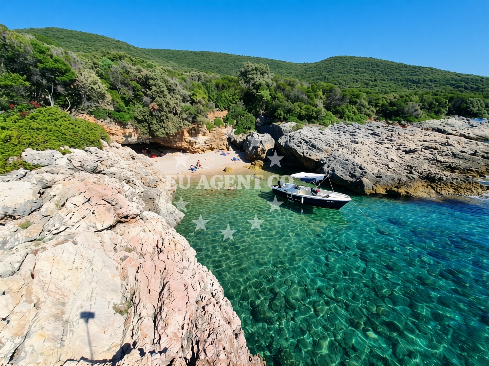 Overview of Elfik beach in , Vidović