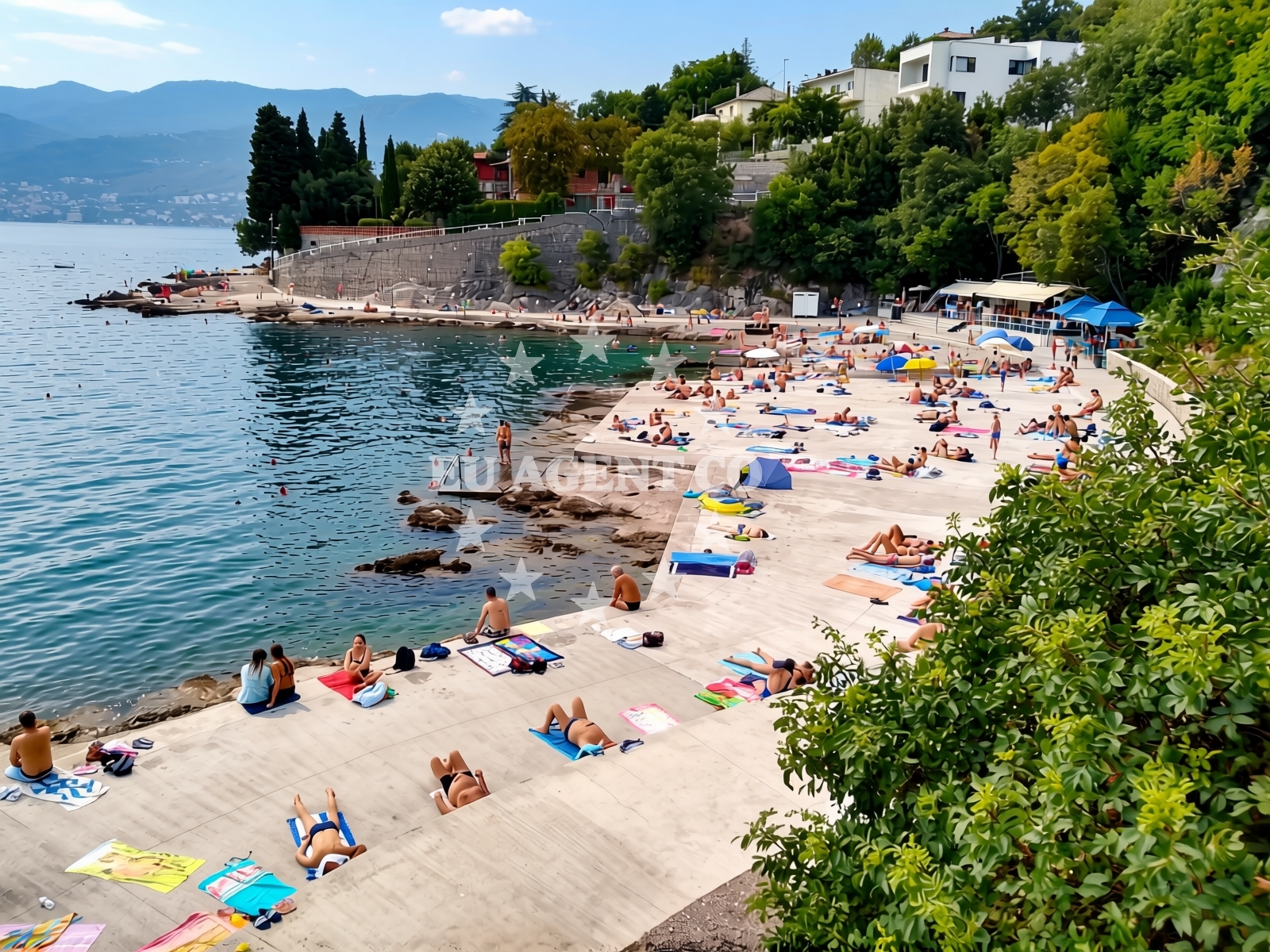 Overview of Empeduja beach in Tencicevo ulica 6, Rijeka