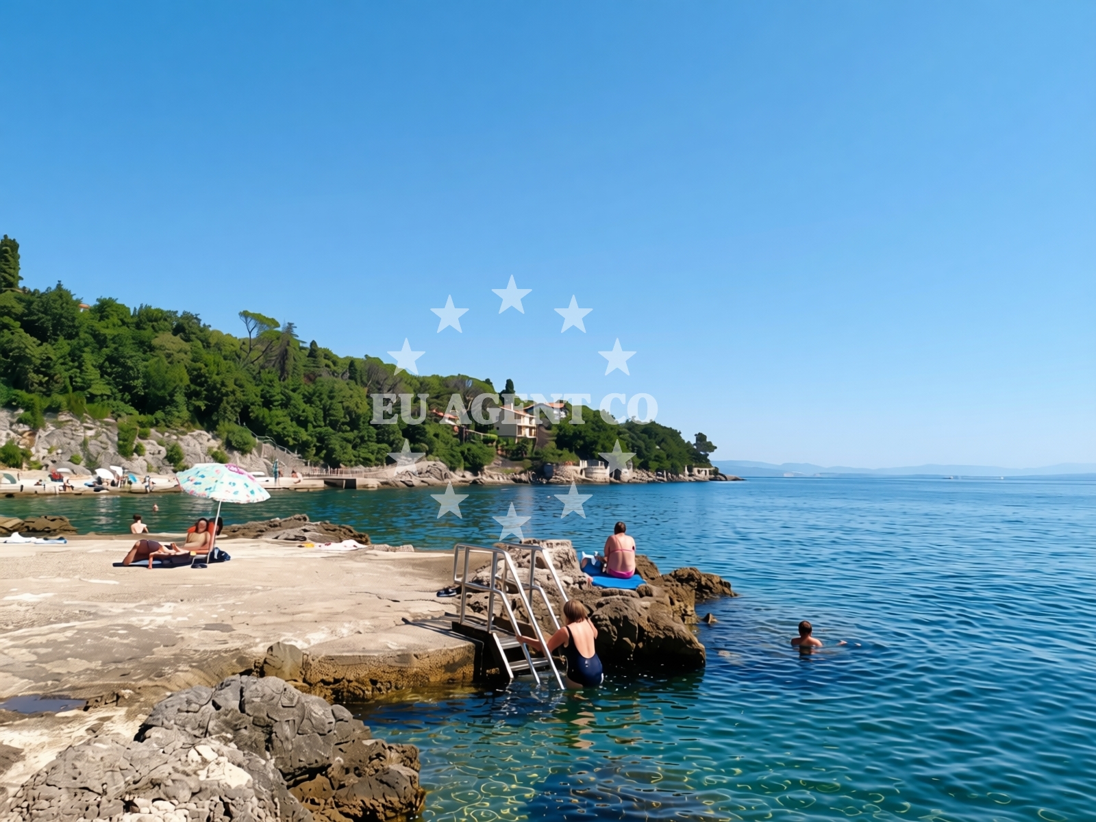 Sea and coastal view of Empeduja beach in Tencicevo ulica 6, Rijeka