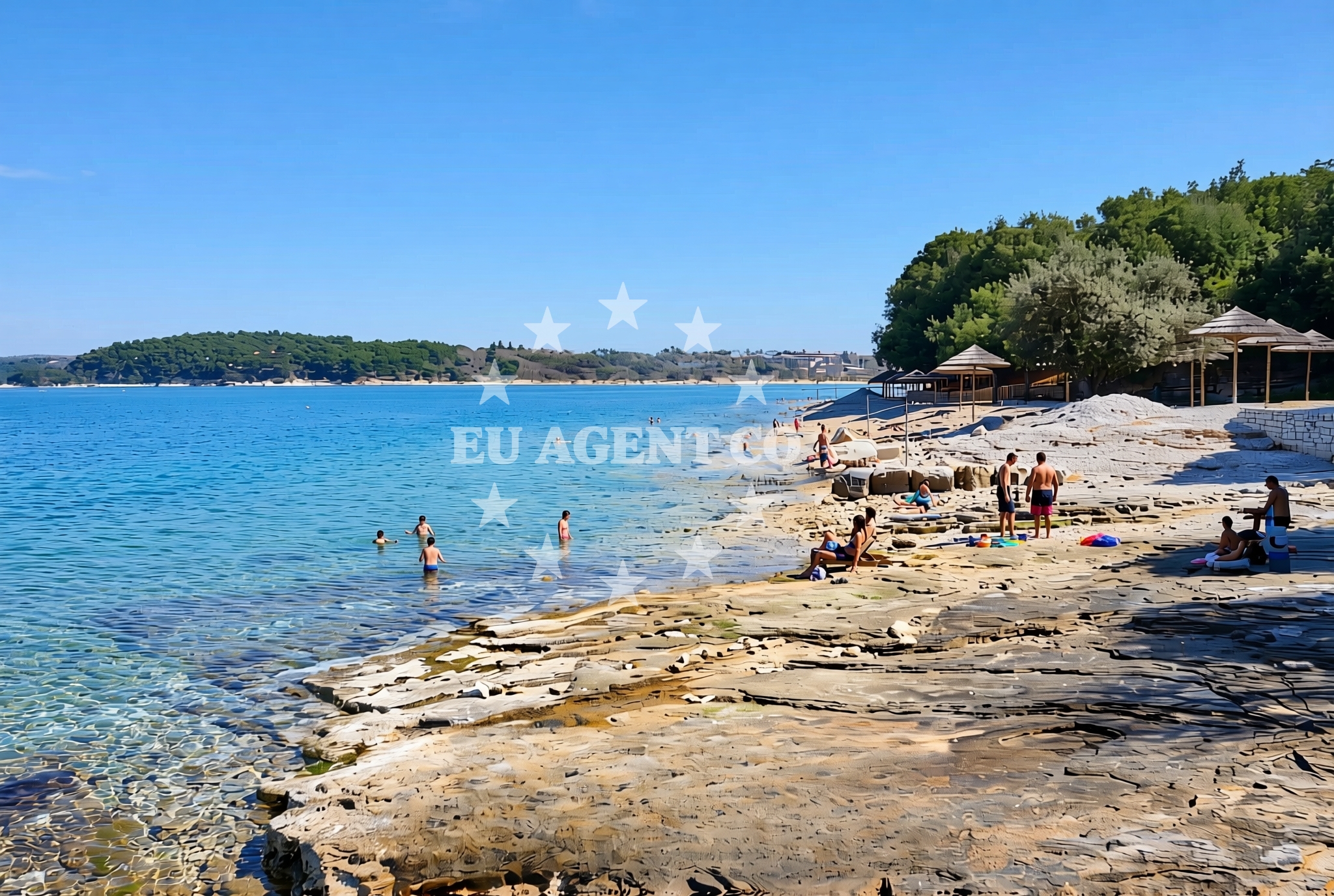 Shoreline and swimming area at Exclusive, Vabriga Beach in Exclusive