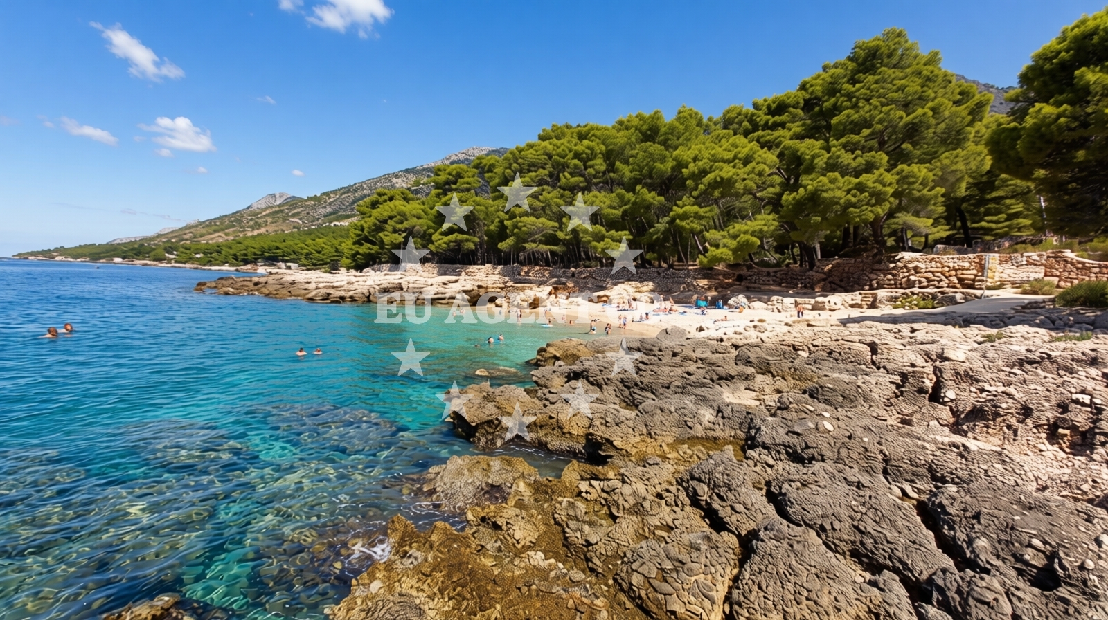Overview of Feronija beach in , Ivan Dolac