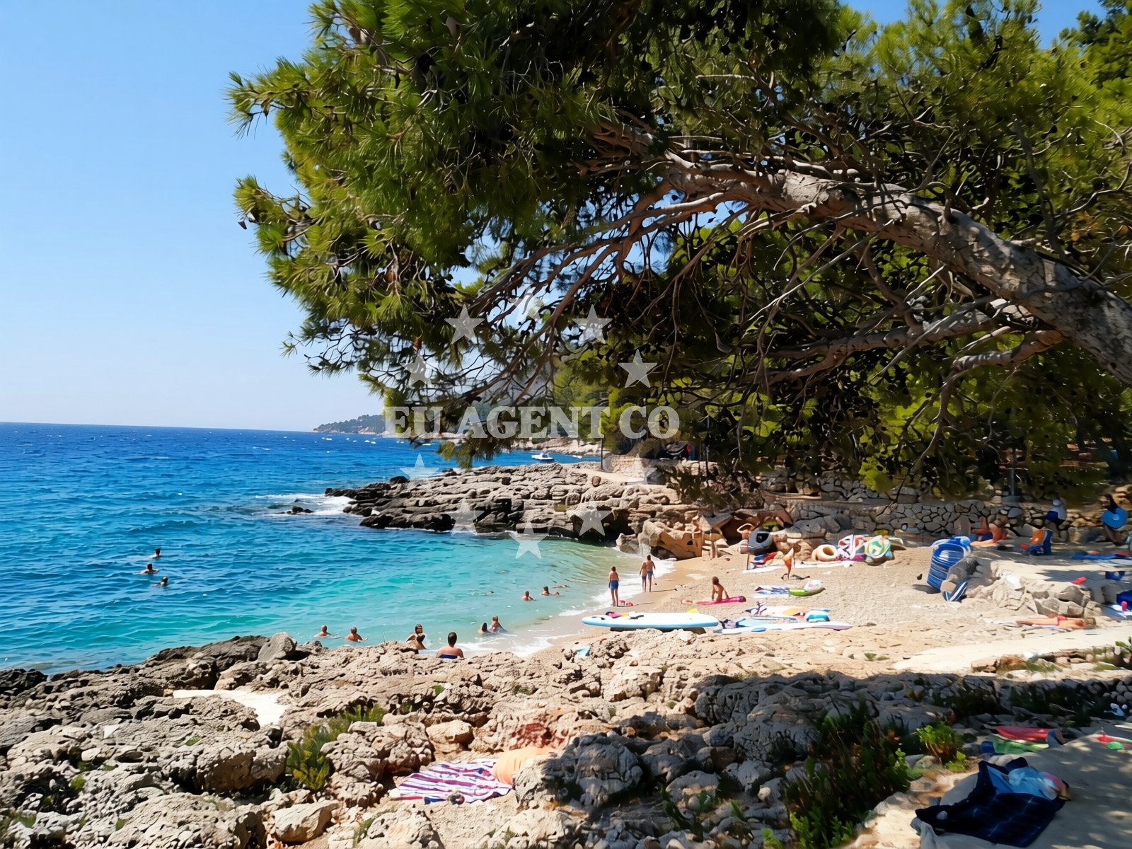 Shoreline and swimming area at Feronija beach in , Ivan Dolac