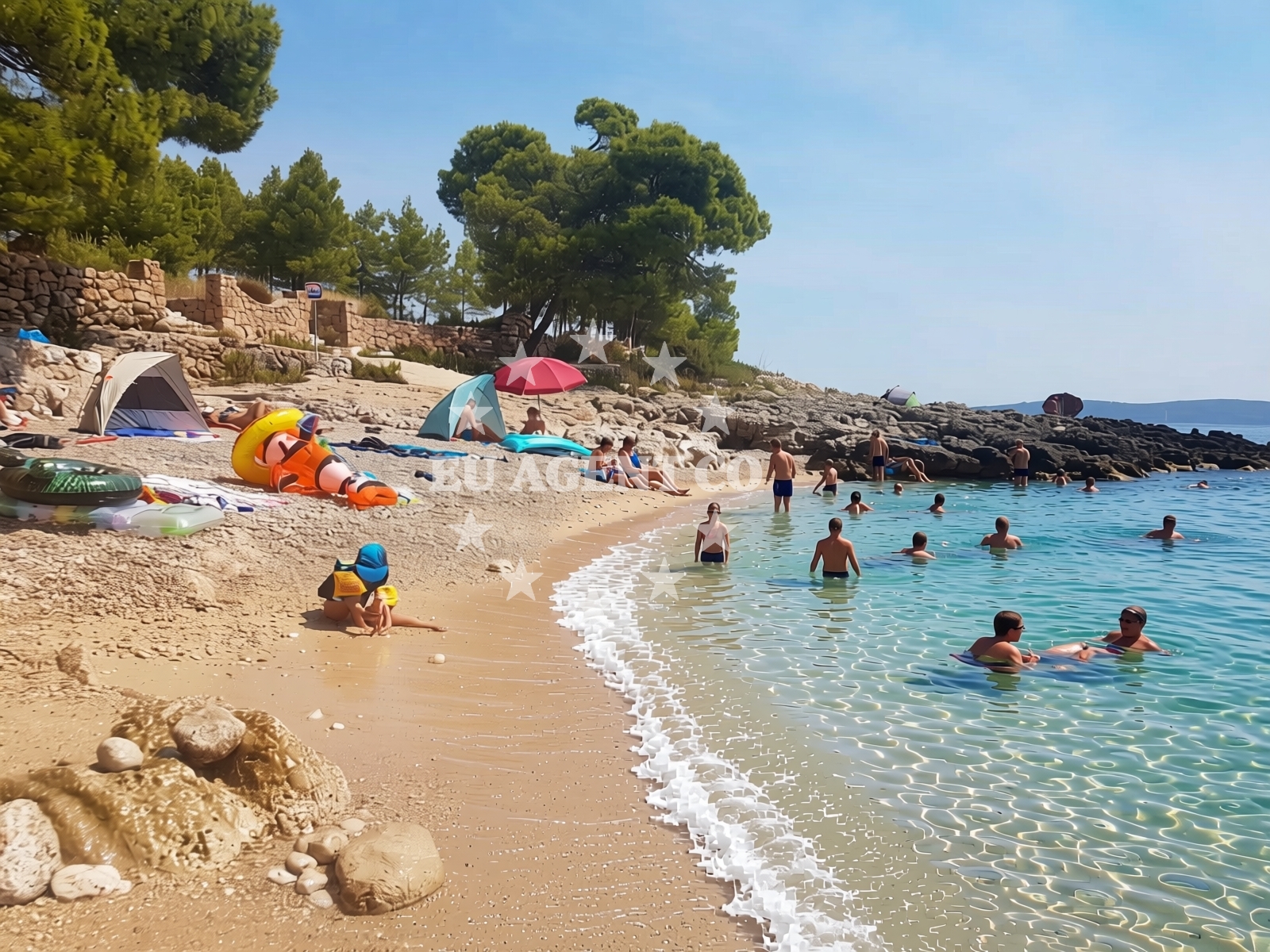 Sea and coastal view of Feronija beach in , Ivan Dolac
