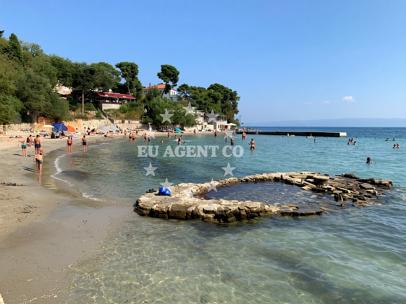 Overview of Firule beach in Gospinica 27, Split