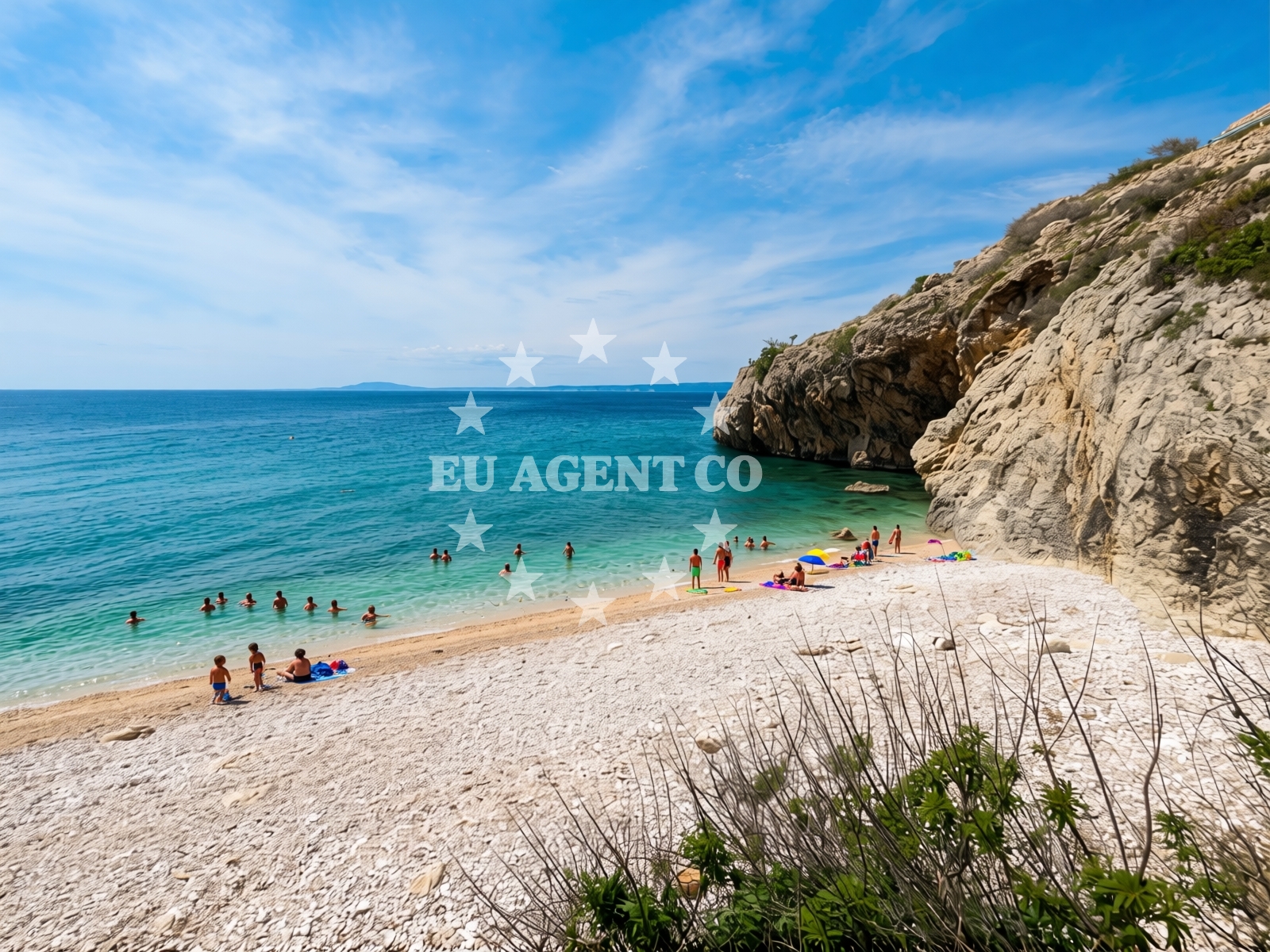 Shoreline and swimming area at FKK Beach - Camping Skrila in Stara Baska 14, Stara Baška